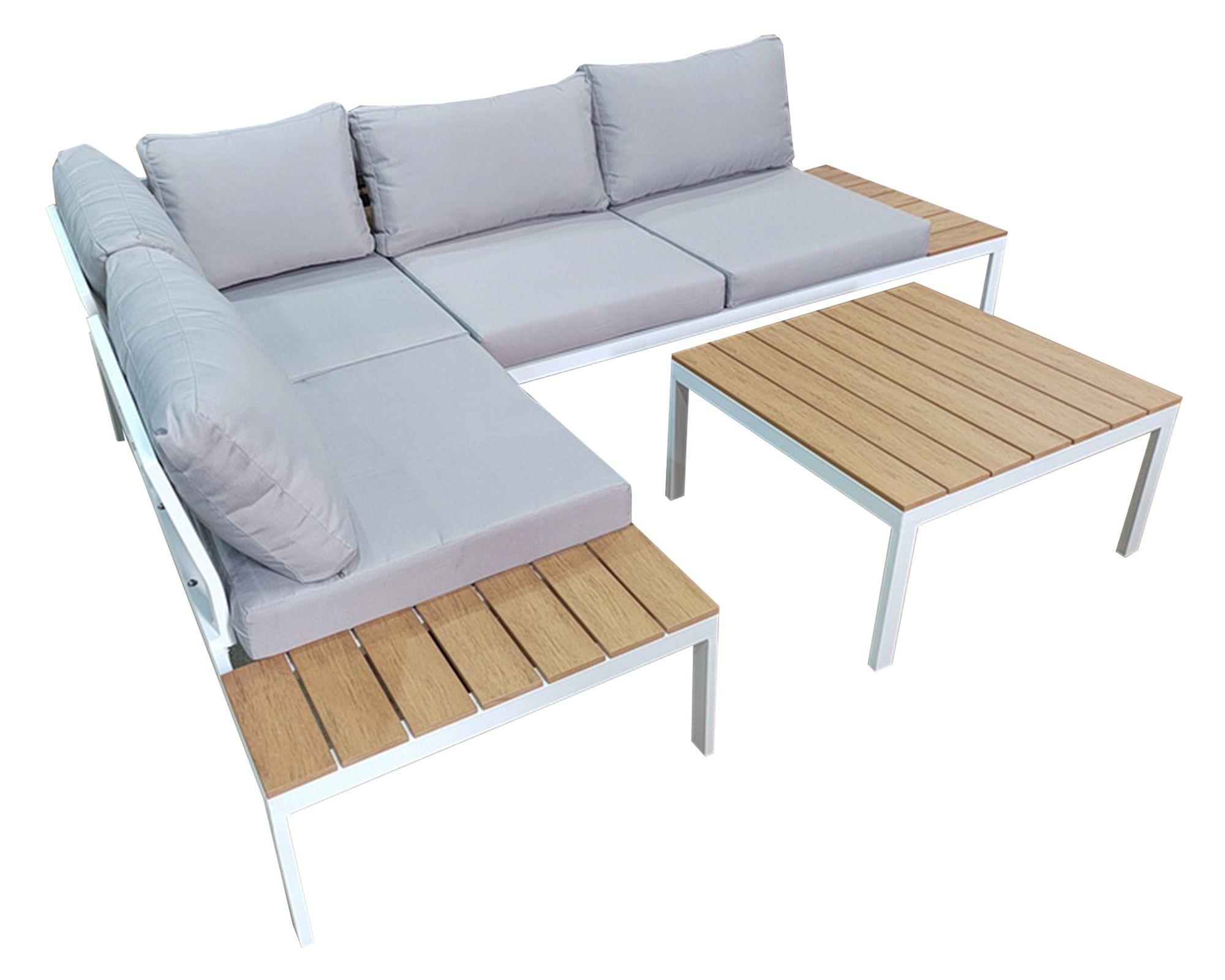 Set terraza 4 personas Lublin caño/blanco Outzen-1