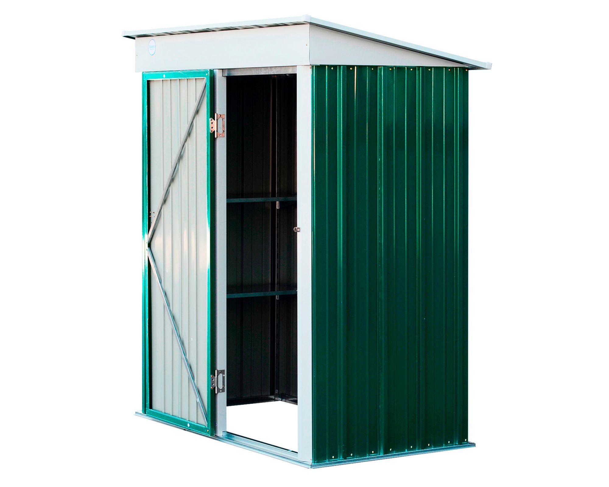 Bodega jardín con repisas 162x92x180 cm Boxshed verde-2