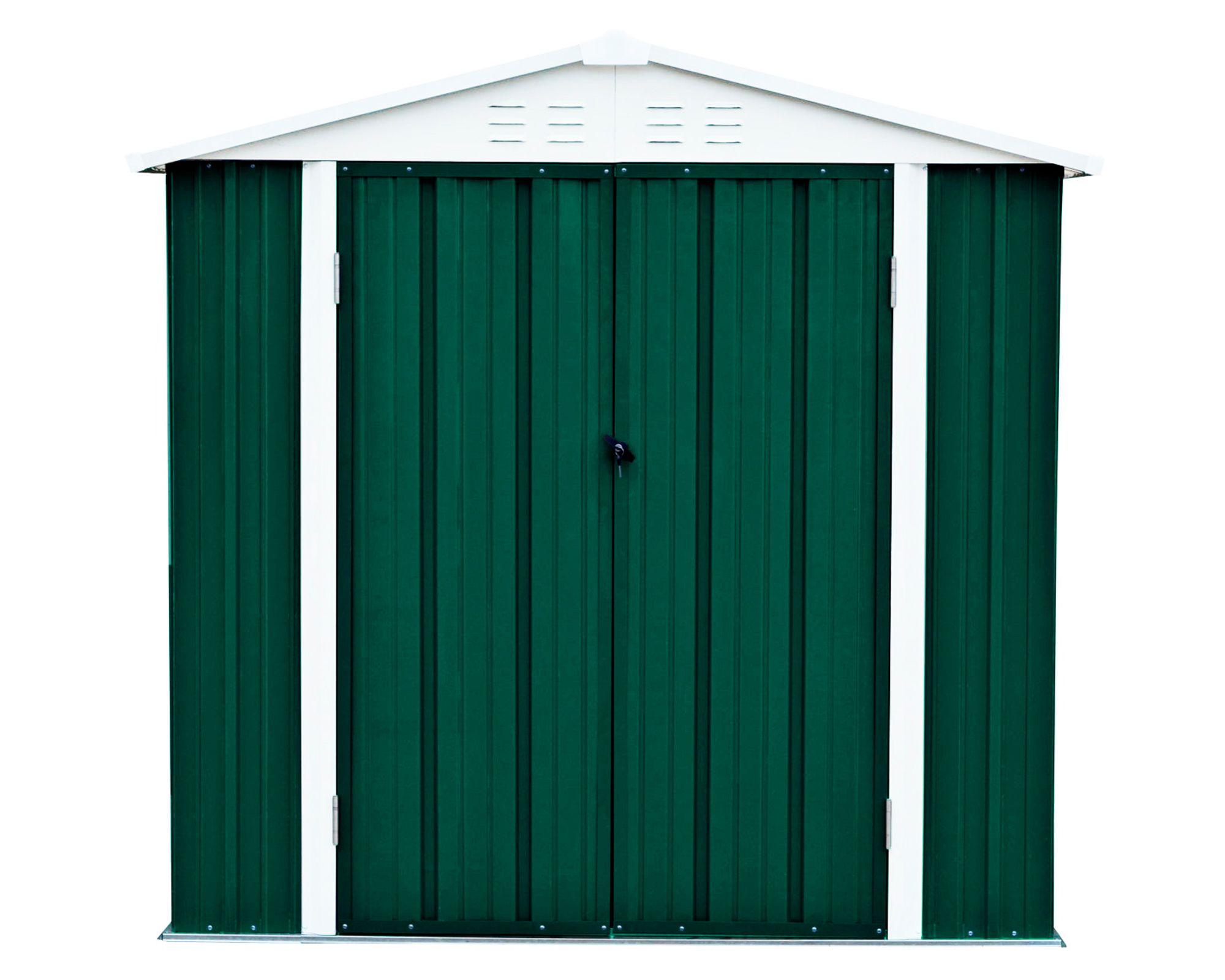 Bodega jardín con repisas 198x126x212 cm Homeshed verde-0