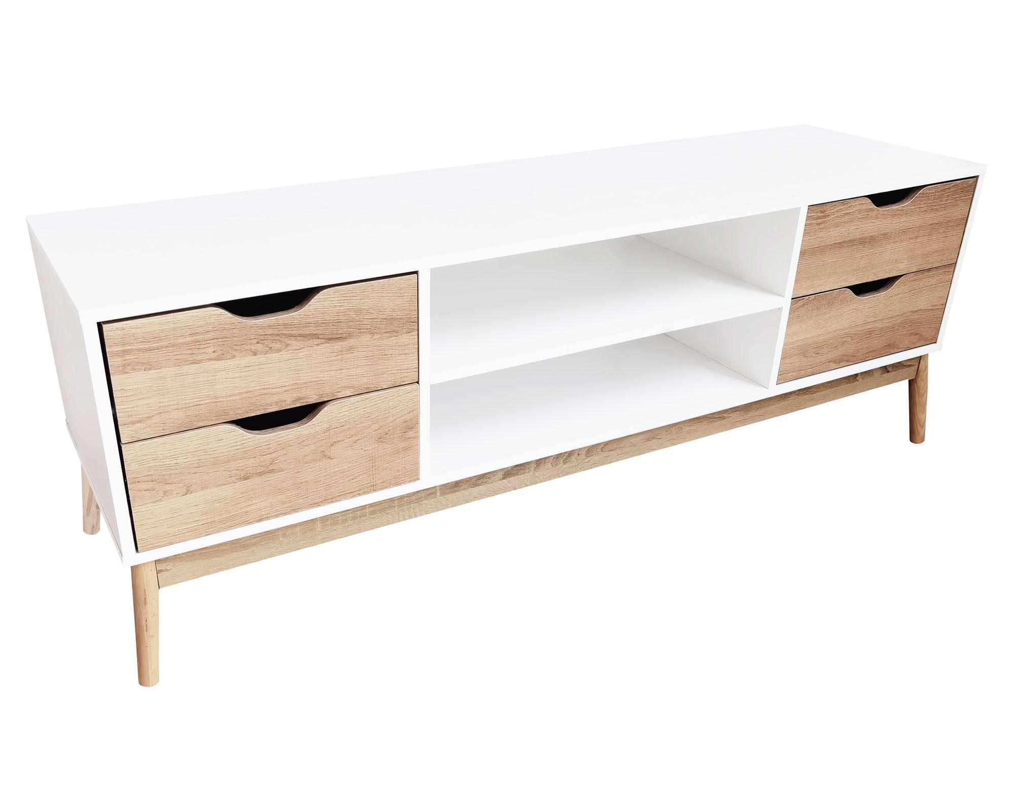 Rack TV Florencia natural/blanco M+Design-1