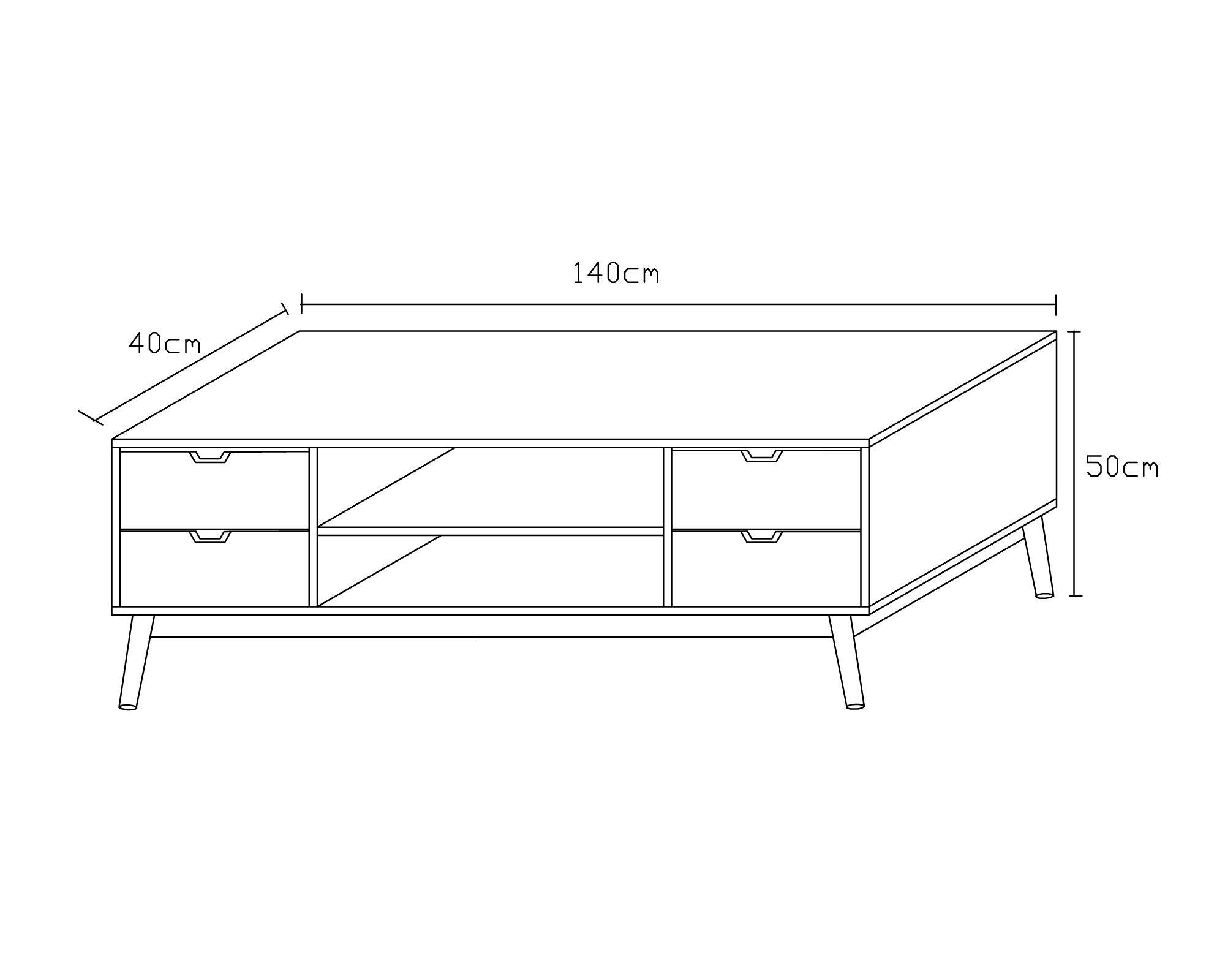 Rack TV Florencia natural/blanco M+Design-5