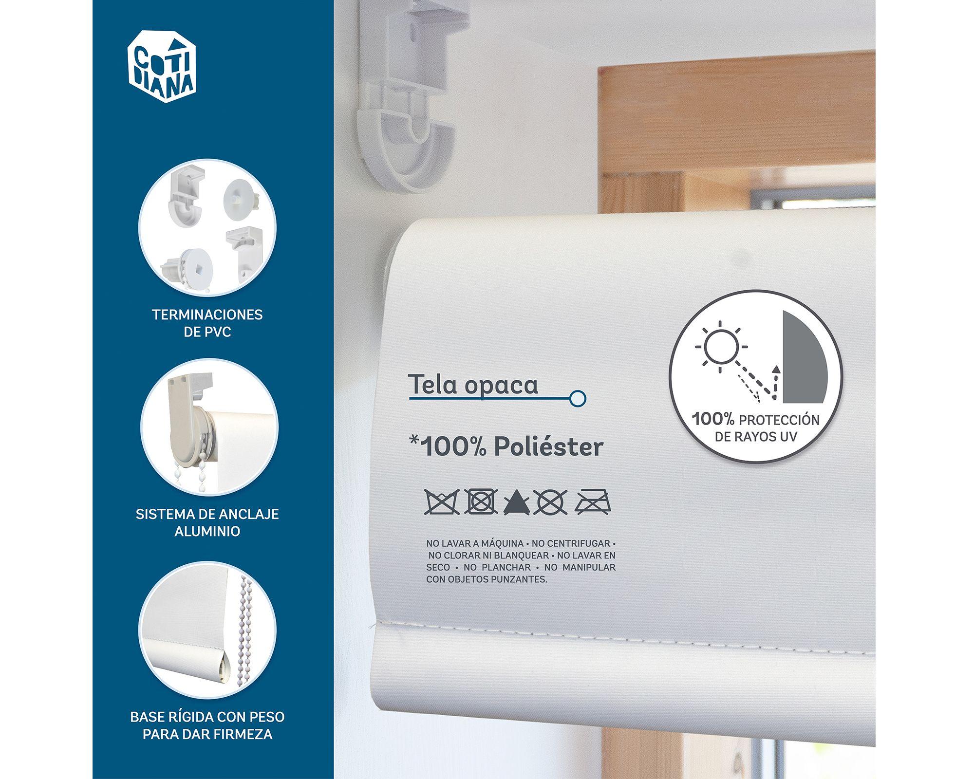 Cortina roller blackout doble 160x250 cm Sunscreen blanco Cotidiana-9