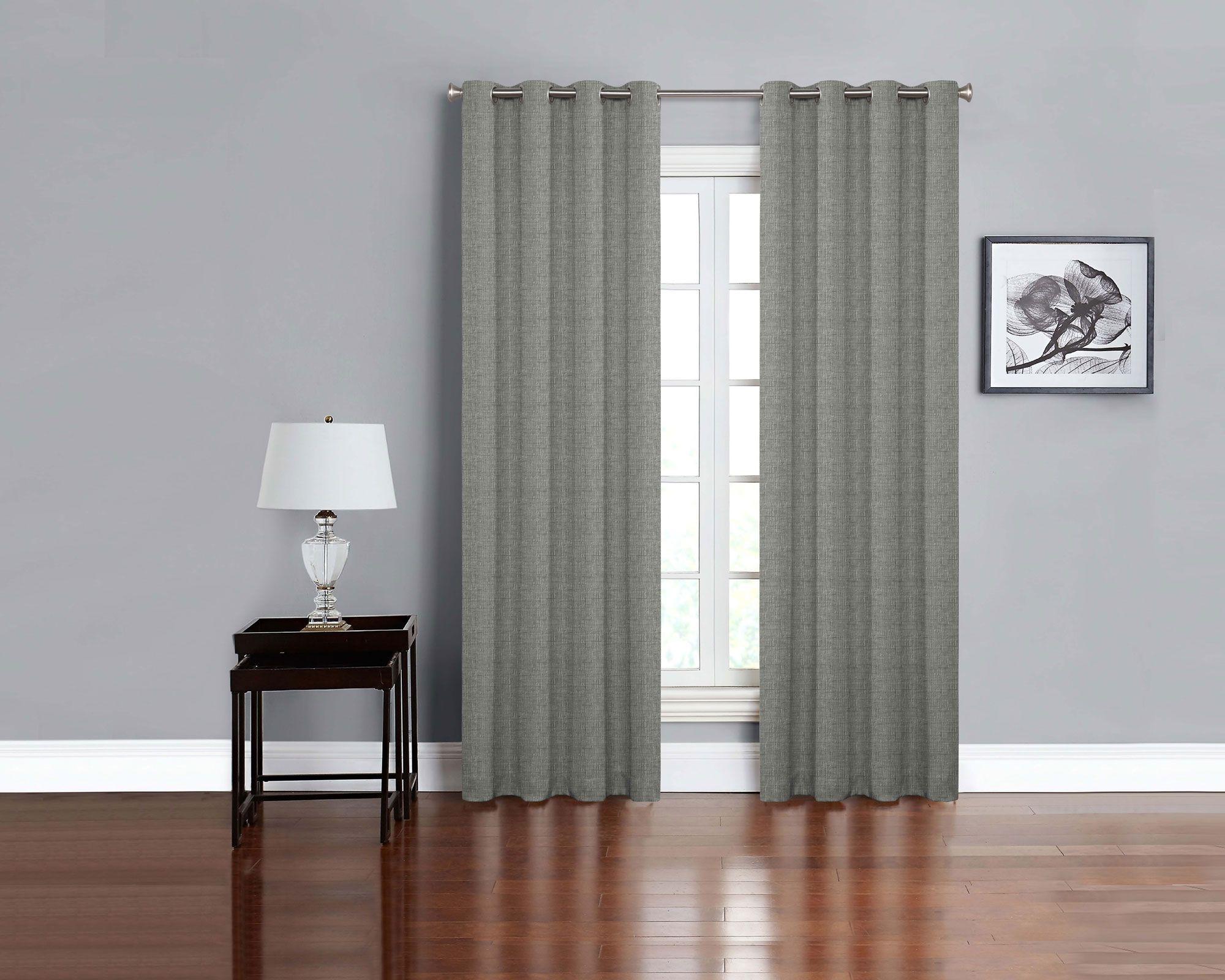 Cortina ojetillos 130x230 cm textura gris Cotidiana-4