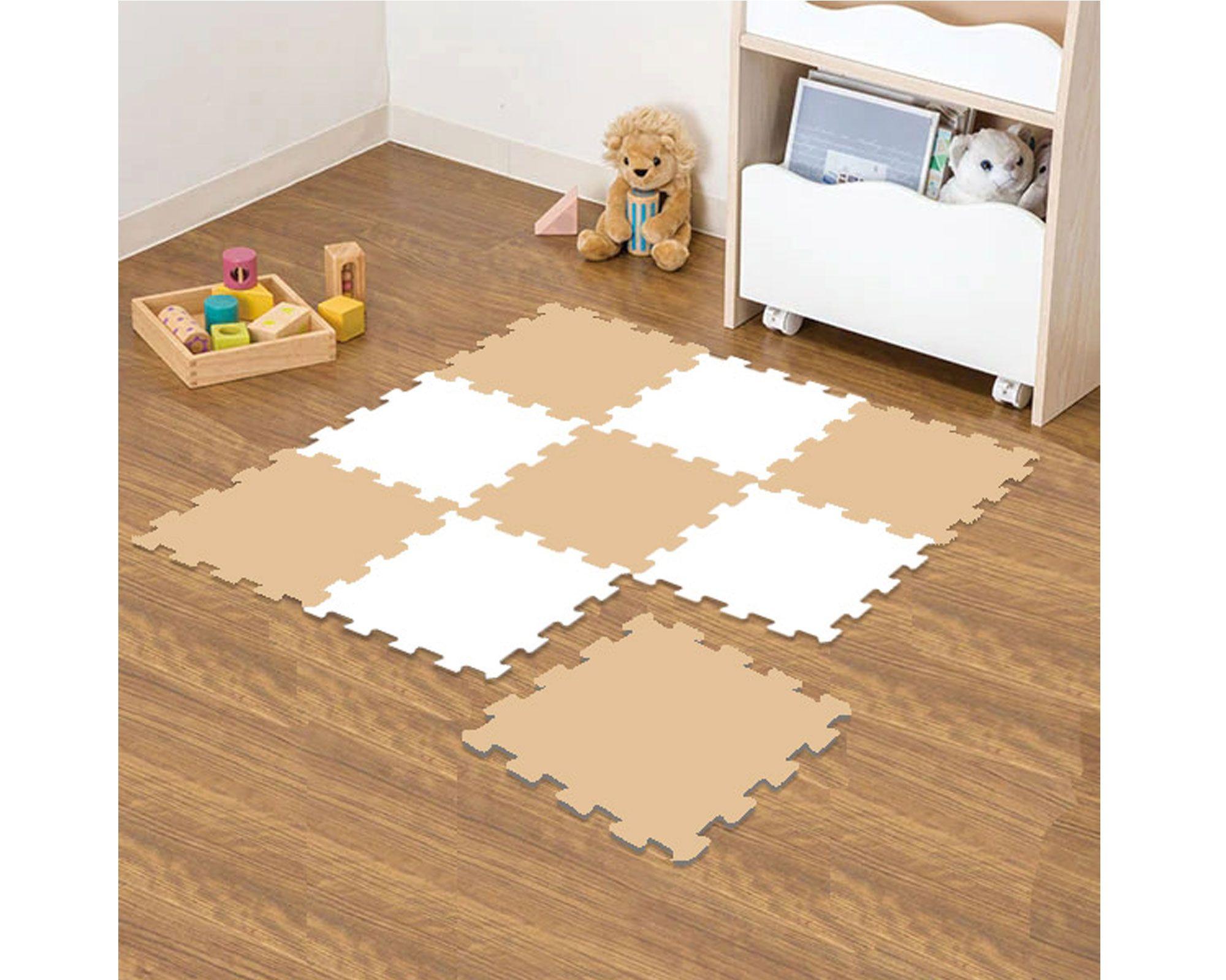 Mat armable beige/blanco 9 piezas Cotidiana-3