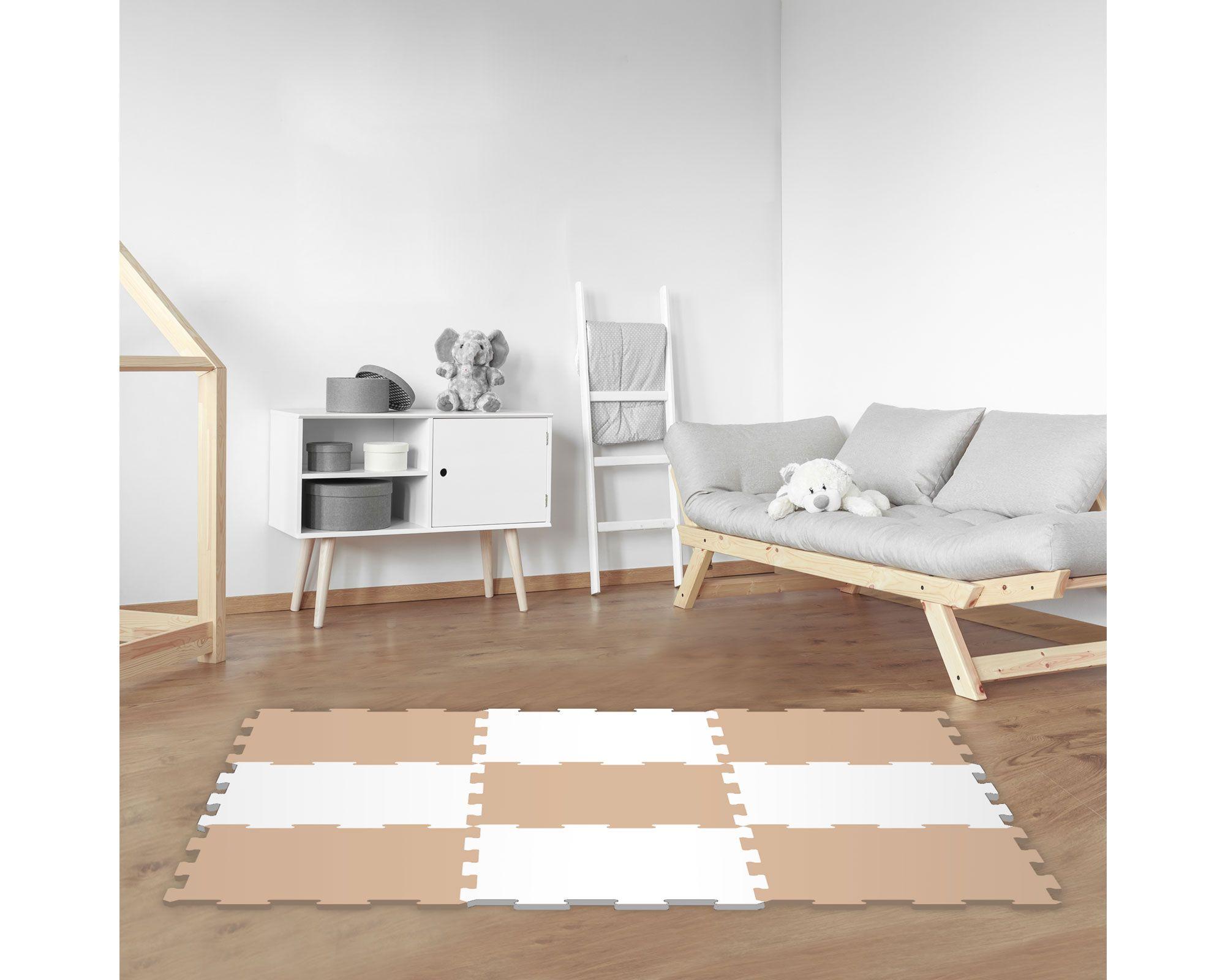 Mat armable beige/blanco 9 piezas Cotidiana-4