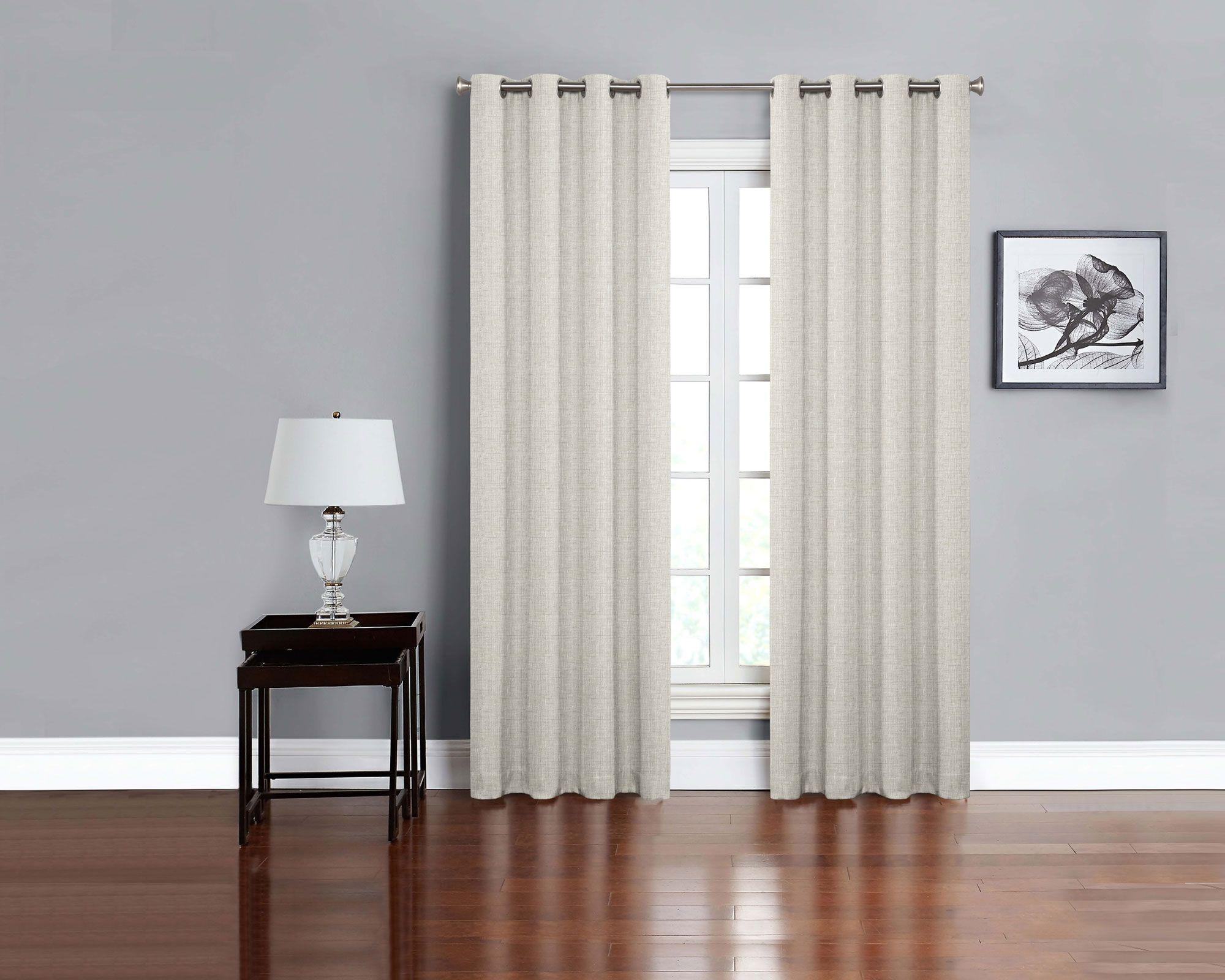 Cortina ojetillos 130x230 cm textura beige Cotidiana-4