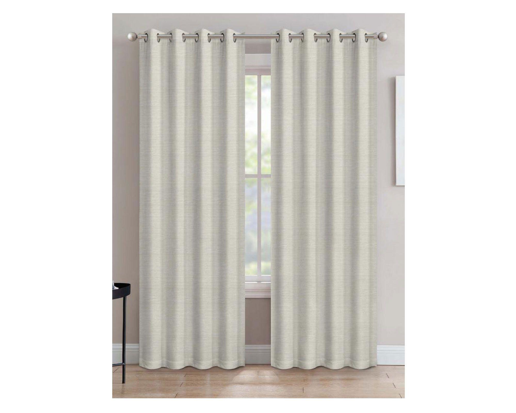 Cortina ojetillos 130x230 cm textura beige Cotidiana-0