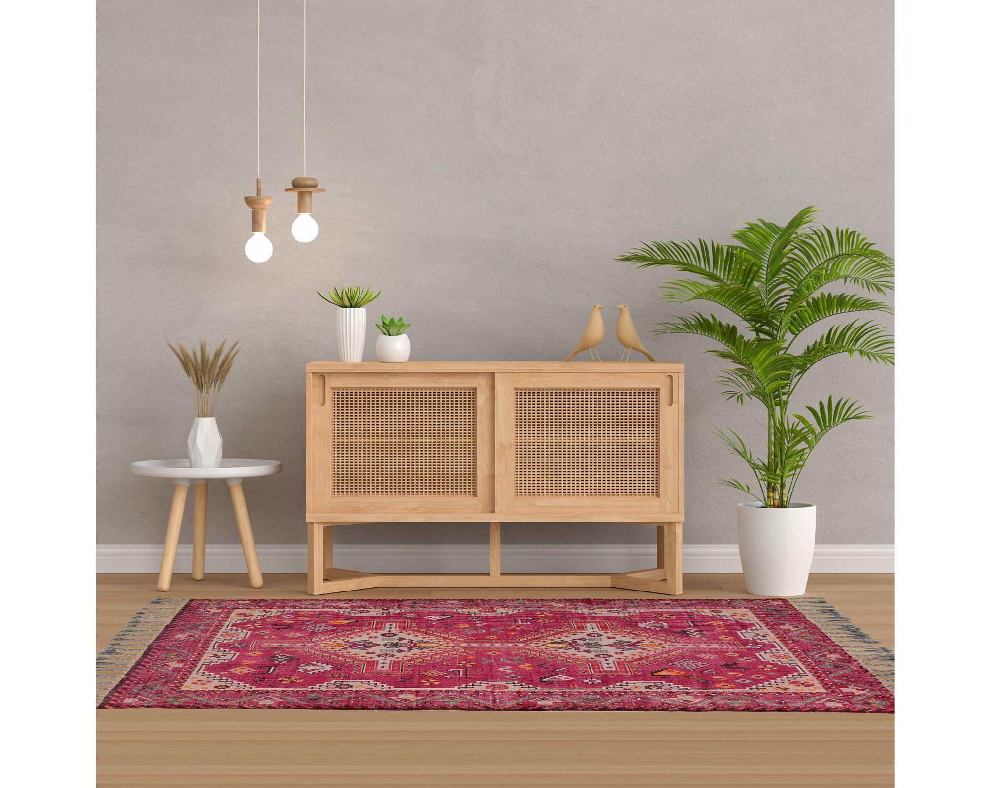 Alfombra 160x230 cm Bhopal burdeo Cotidiana-3
