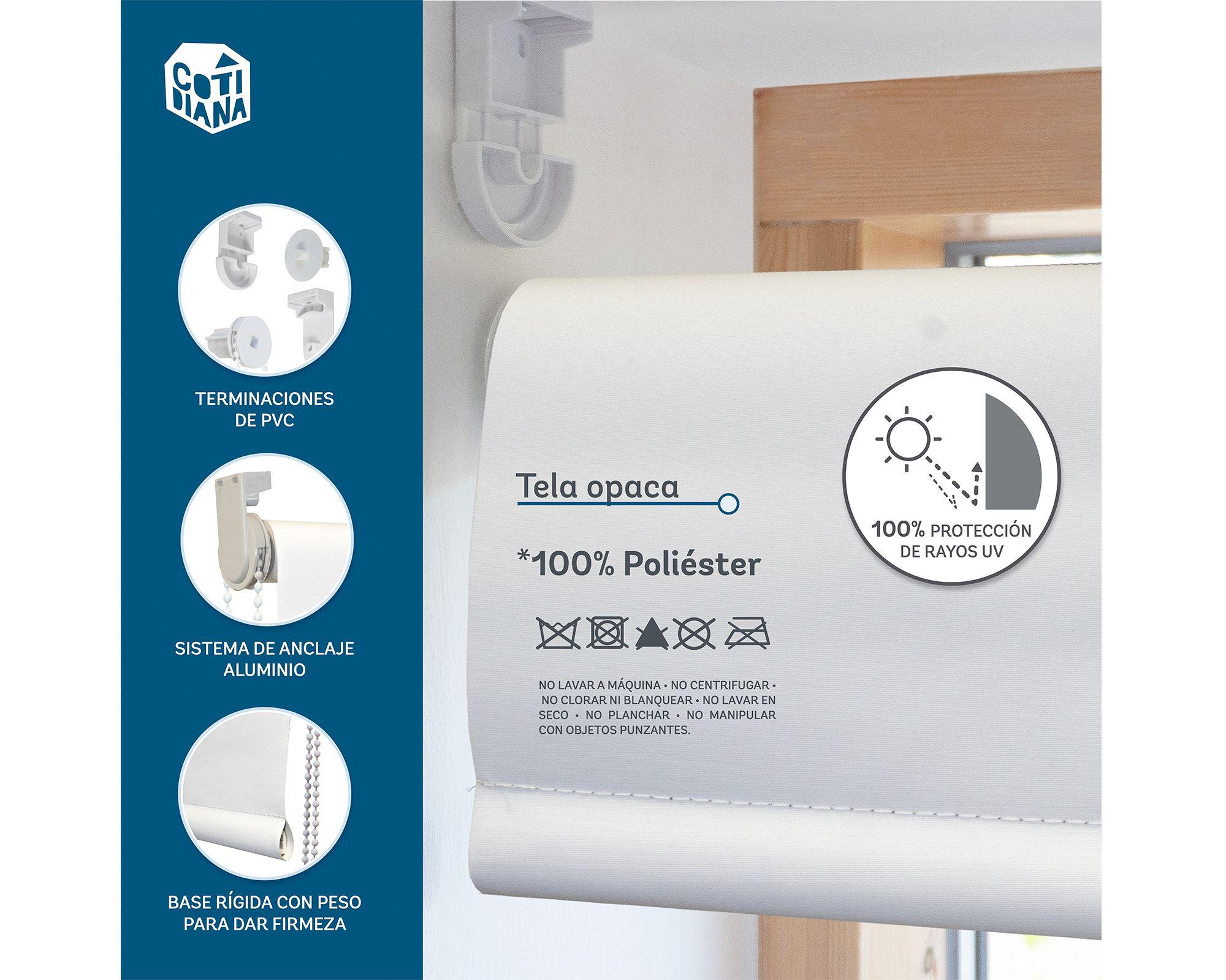 Cortina roller blackout doble 250x250 cm Sunscreen gris Cotidiana-8