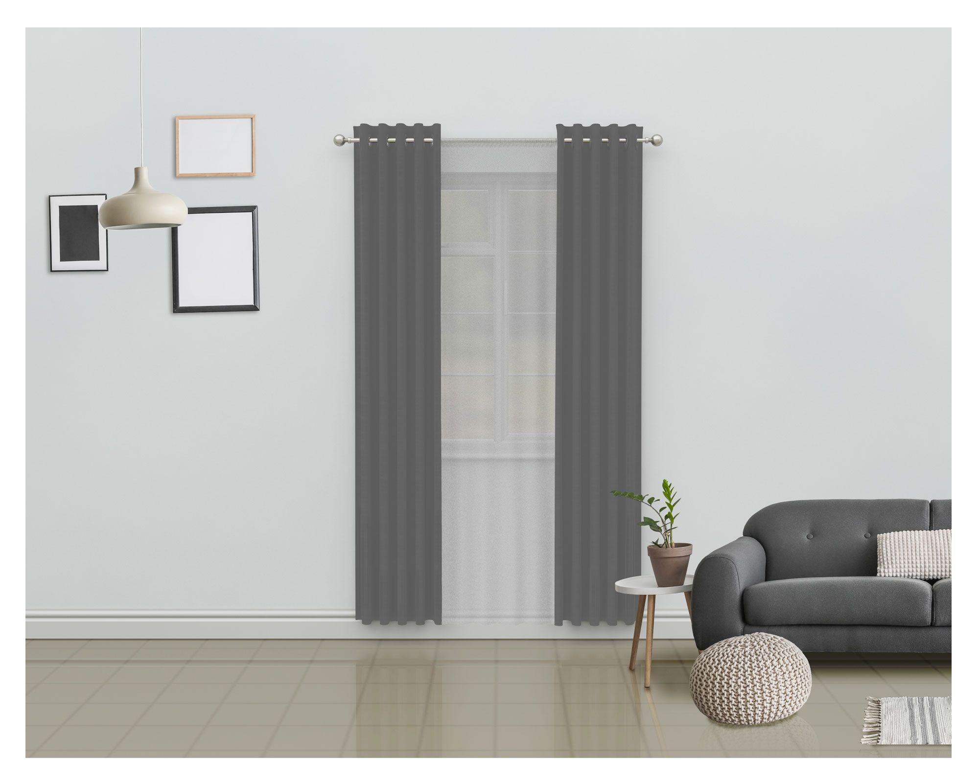 Cortina sunout + velo 140x230 cm gris oscuro Cotidiana-0