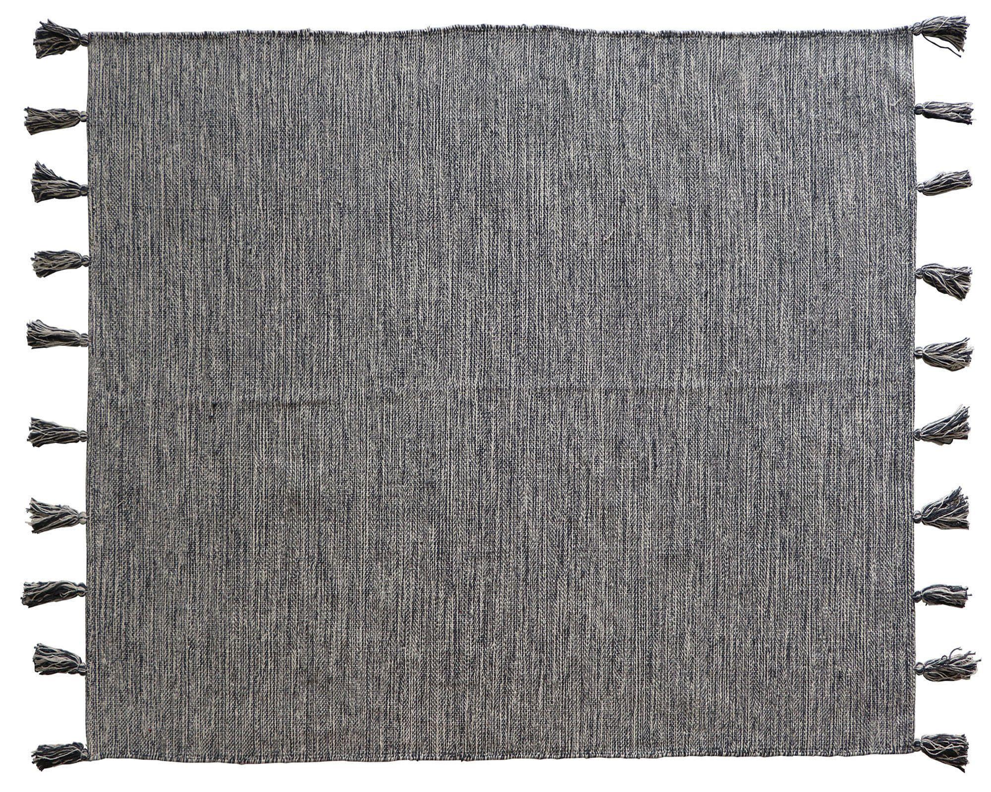 Alfombra 160x230 cm borlas gris-0
