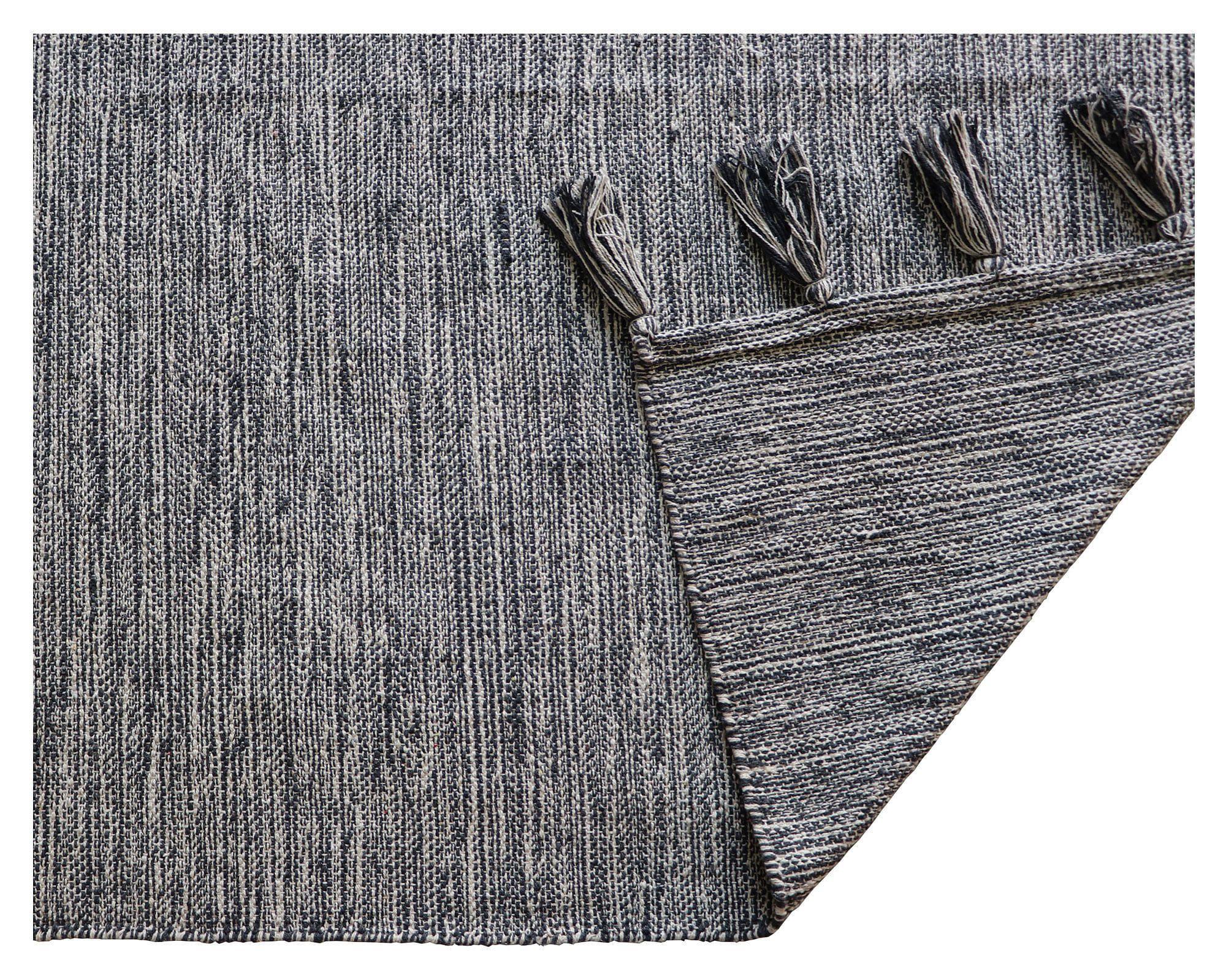 Alfombra 160x230 cm borlas gris-2