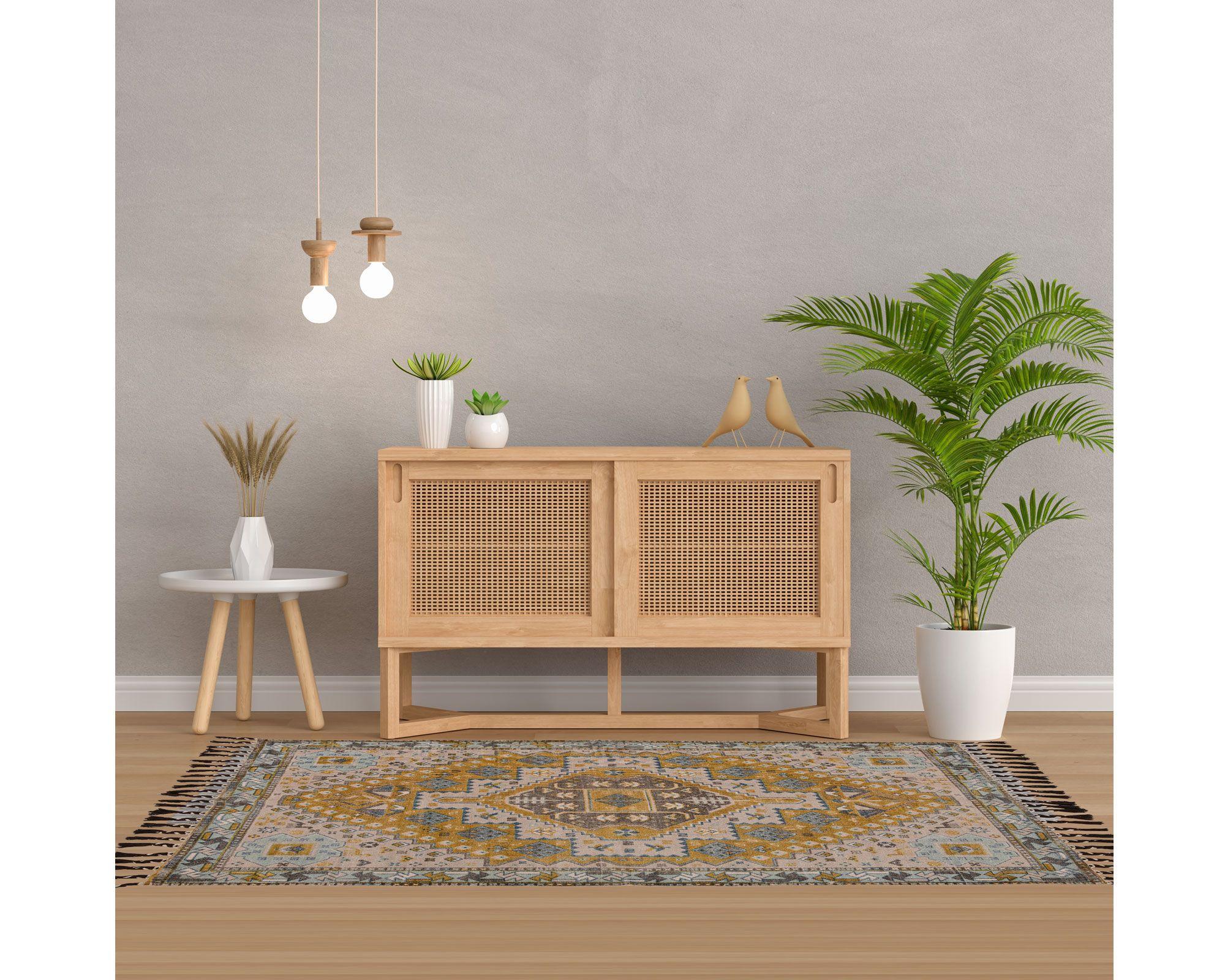 Alfombra 120x180 cm Bhopal ocre Cotidiana-3