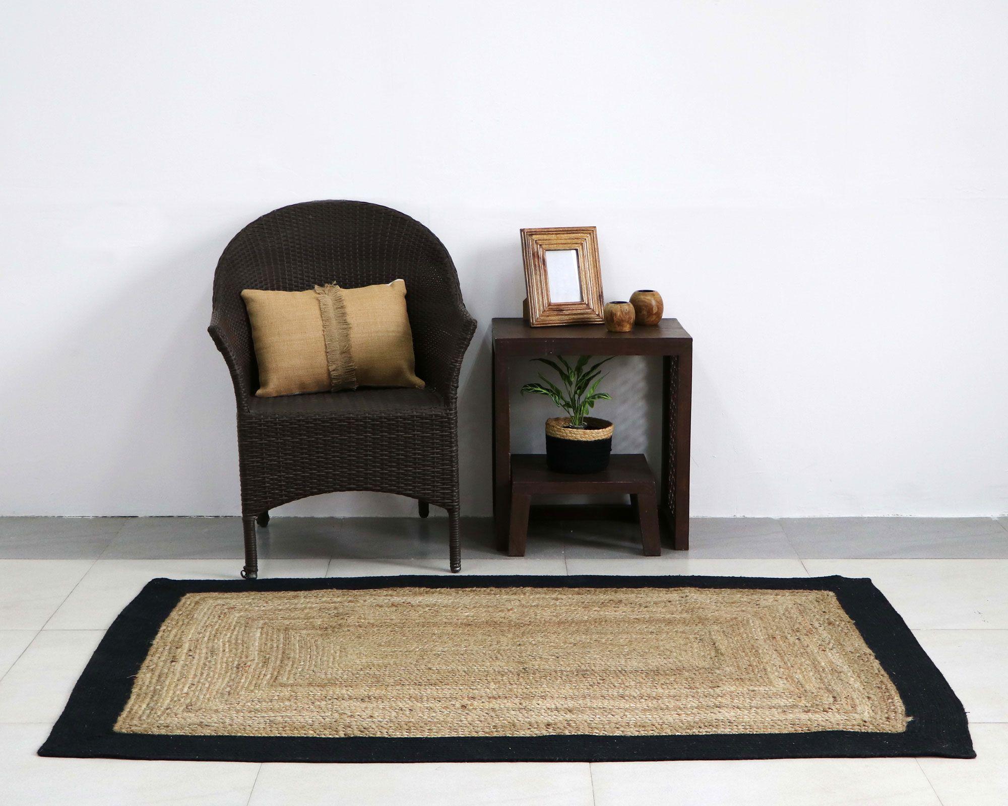 Alfombra 120x180 cm trenzada café/negro Cotidiana-3