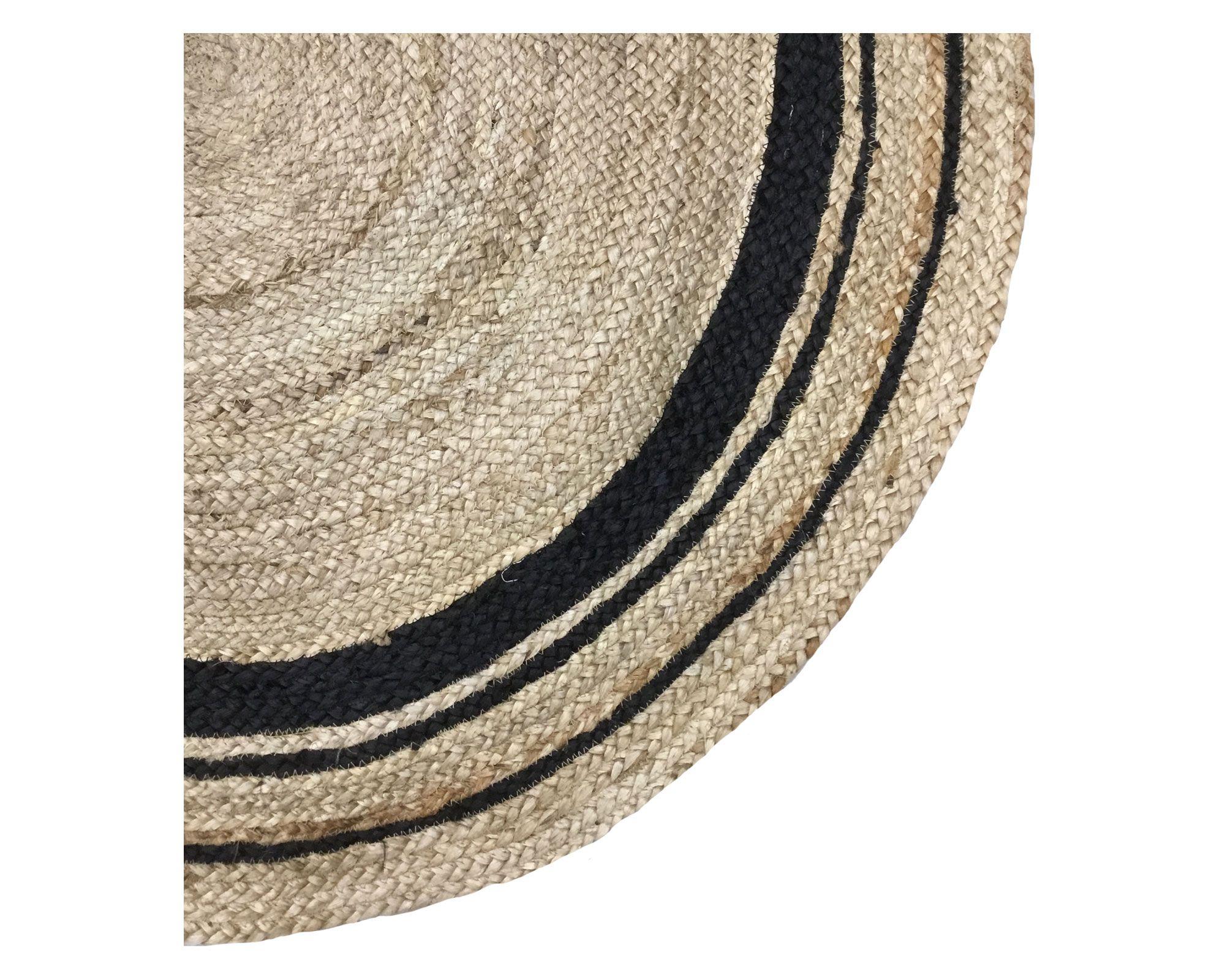 Alfombra 120 cm Trenzado café/negro Cotidiana-1