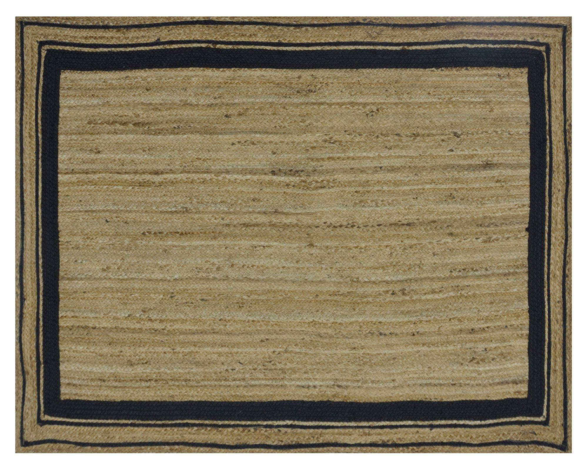 Alfombra 120x180 cm Trenzado natural/negro Cotidiana-0