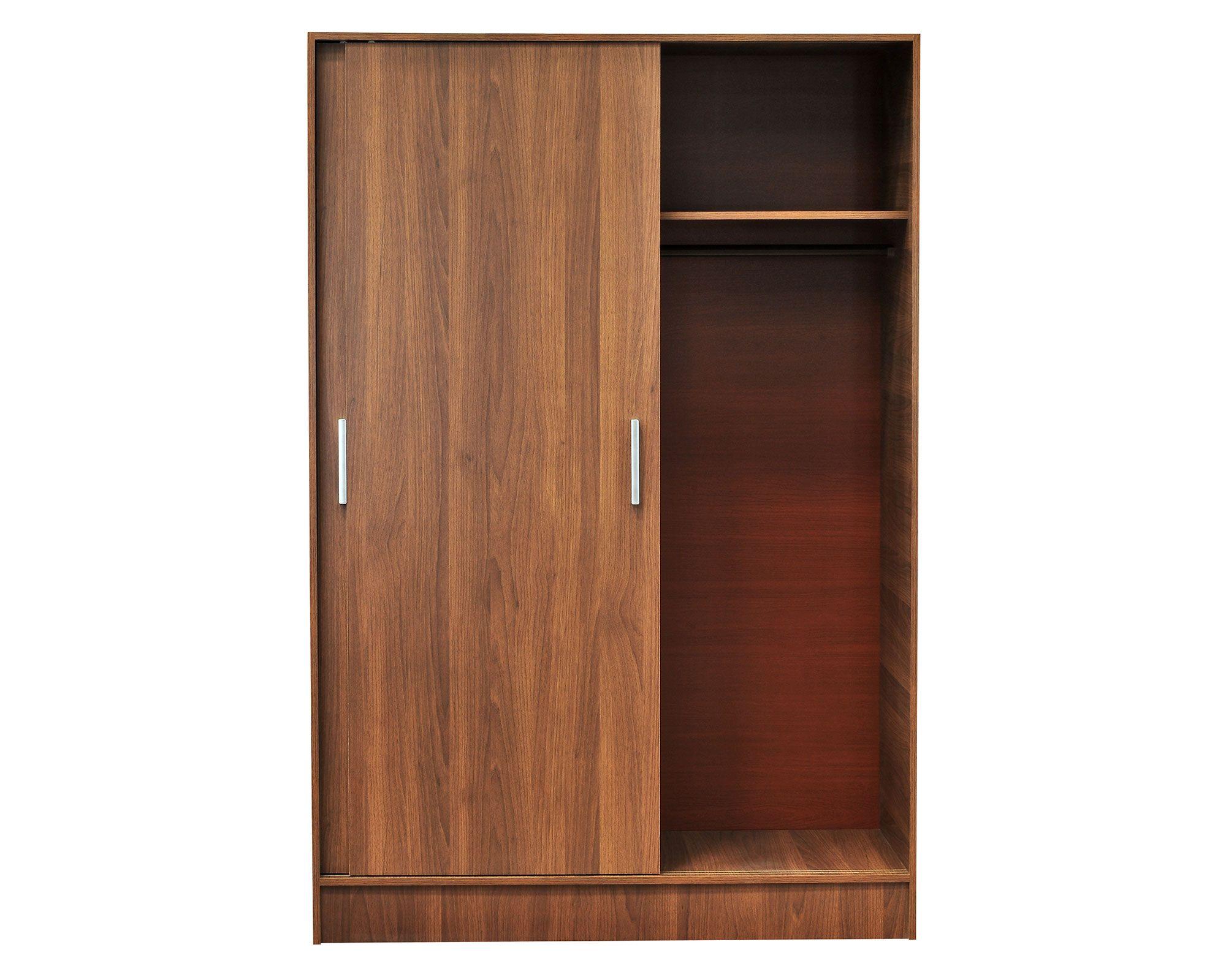 Clóset 2 puertas correderas nogal 180x120x55 cm-2