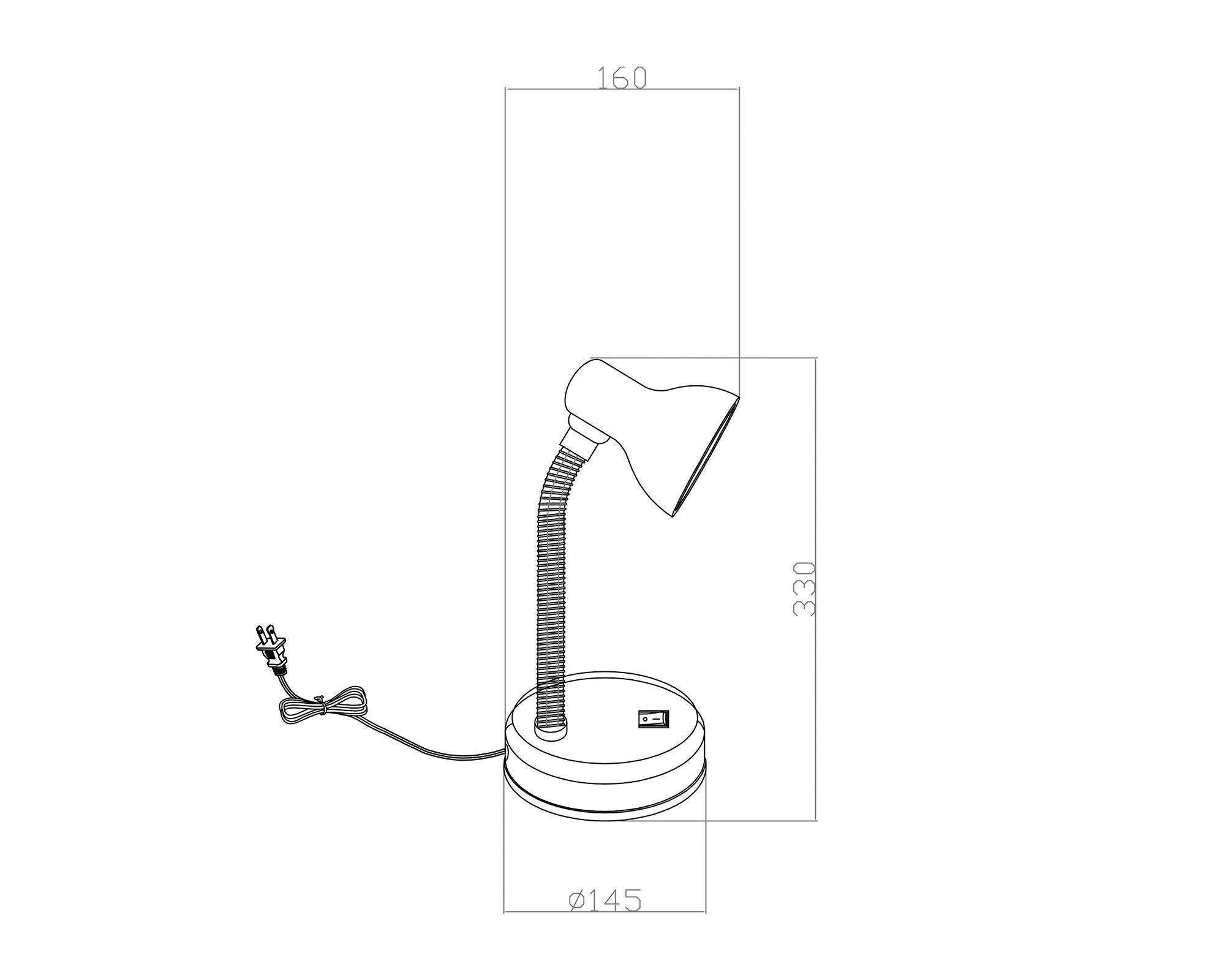 Lámpara de escritorio 1L E27 Flexible blanco-3