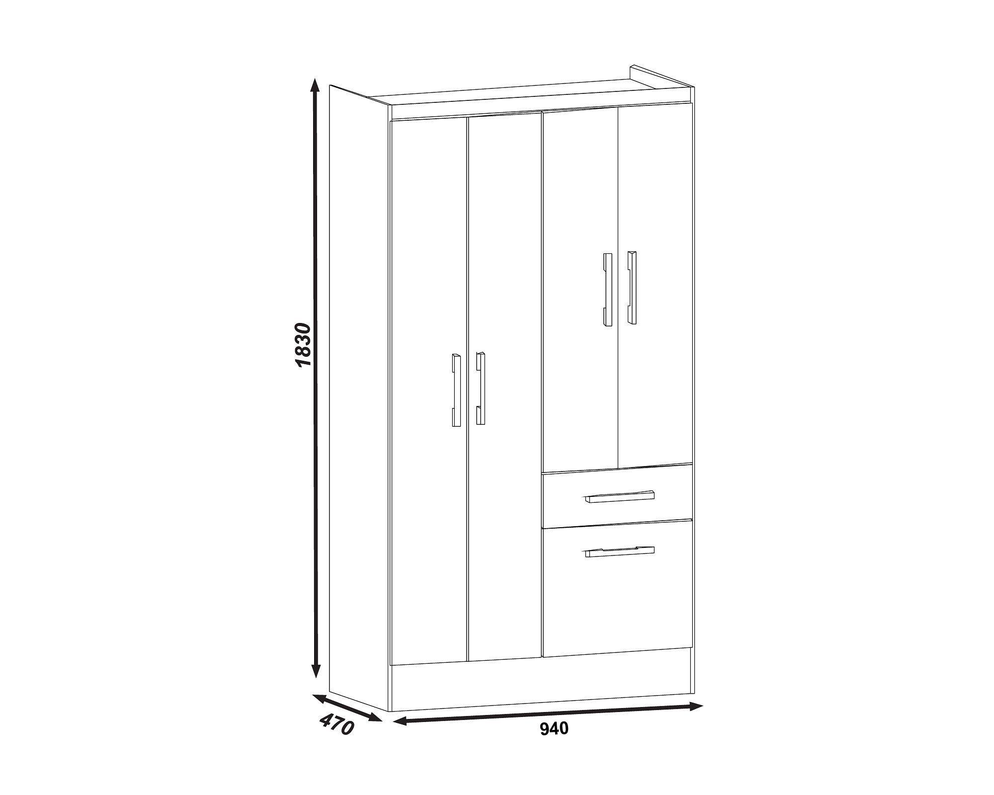 Clóset 4 puertas 1 cajón zapatera blanco M+Design-4