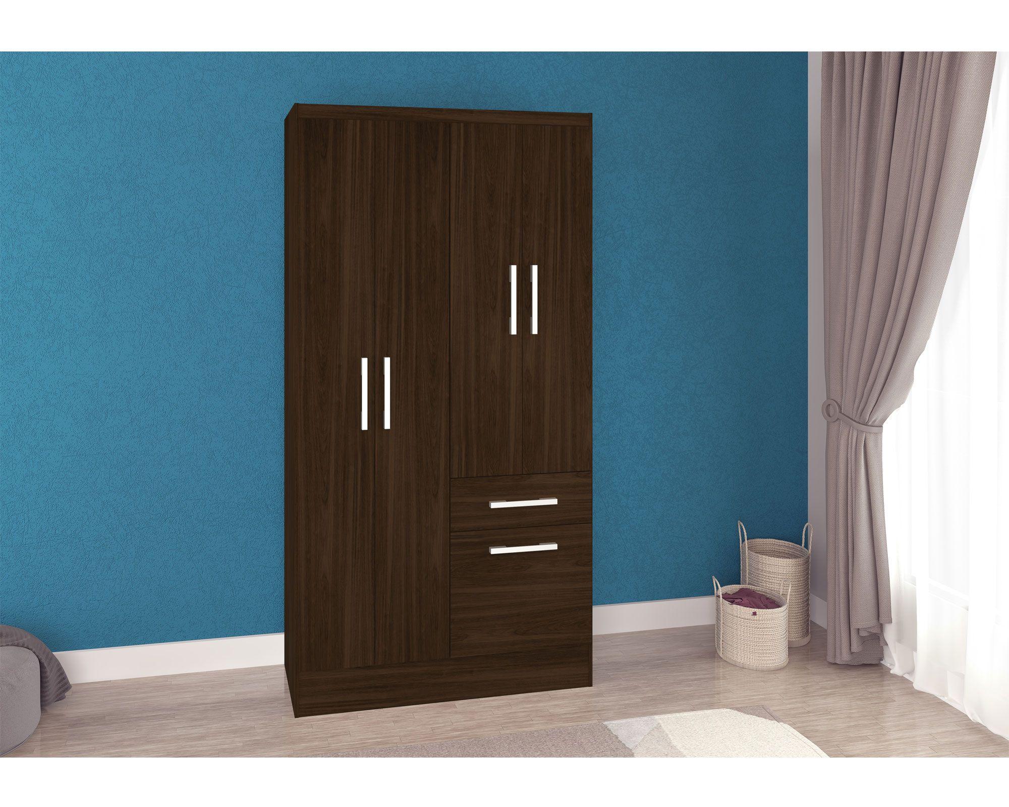 Closet 4 puertas 1 cajón 1 zapatera tabaco M+Design-2
