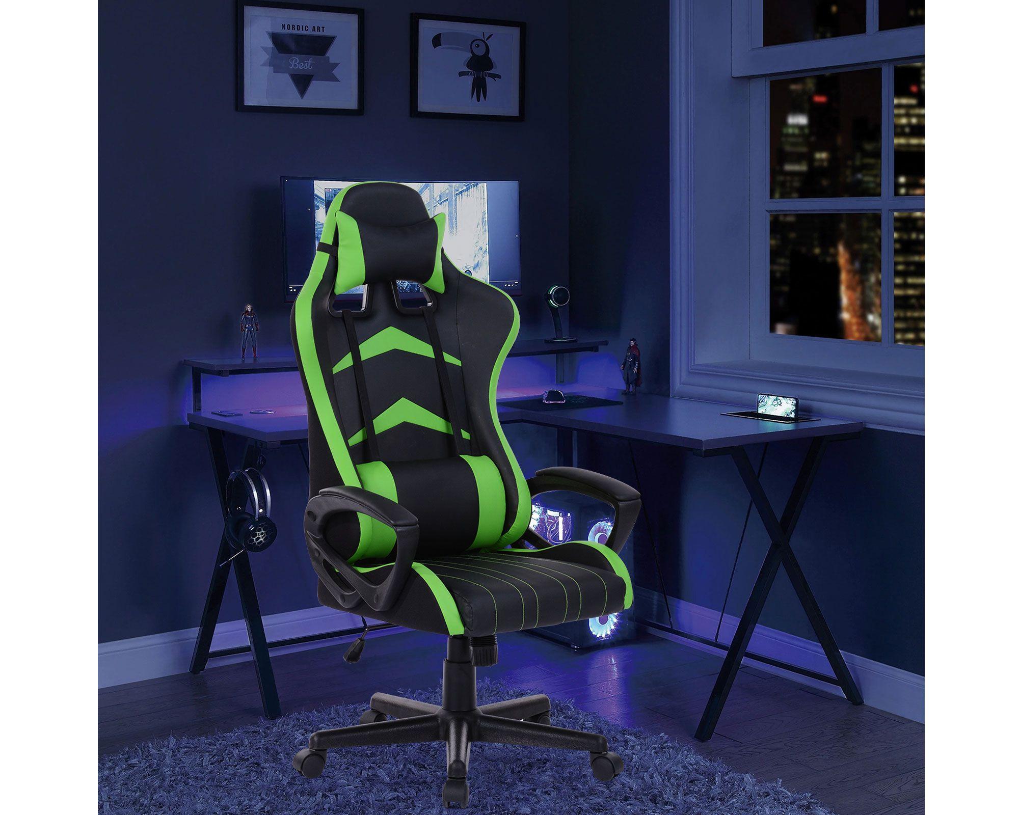 Silla gamer Dustin verde/negro M+Design-3