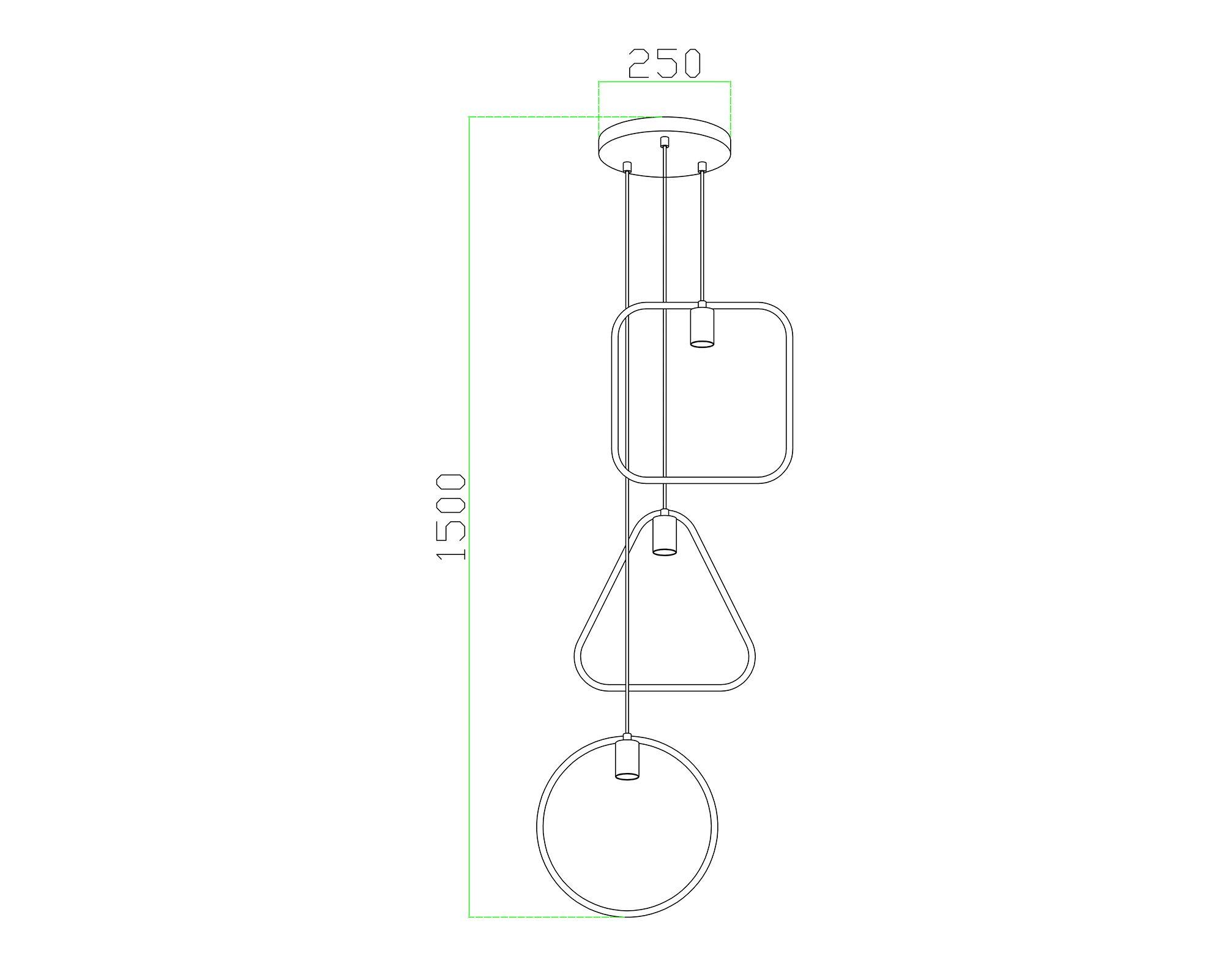 Lámpara colgar 3L E27 formas geo Abitare-3