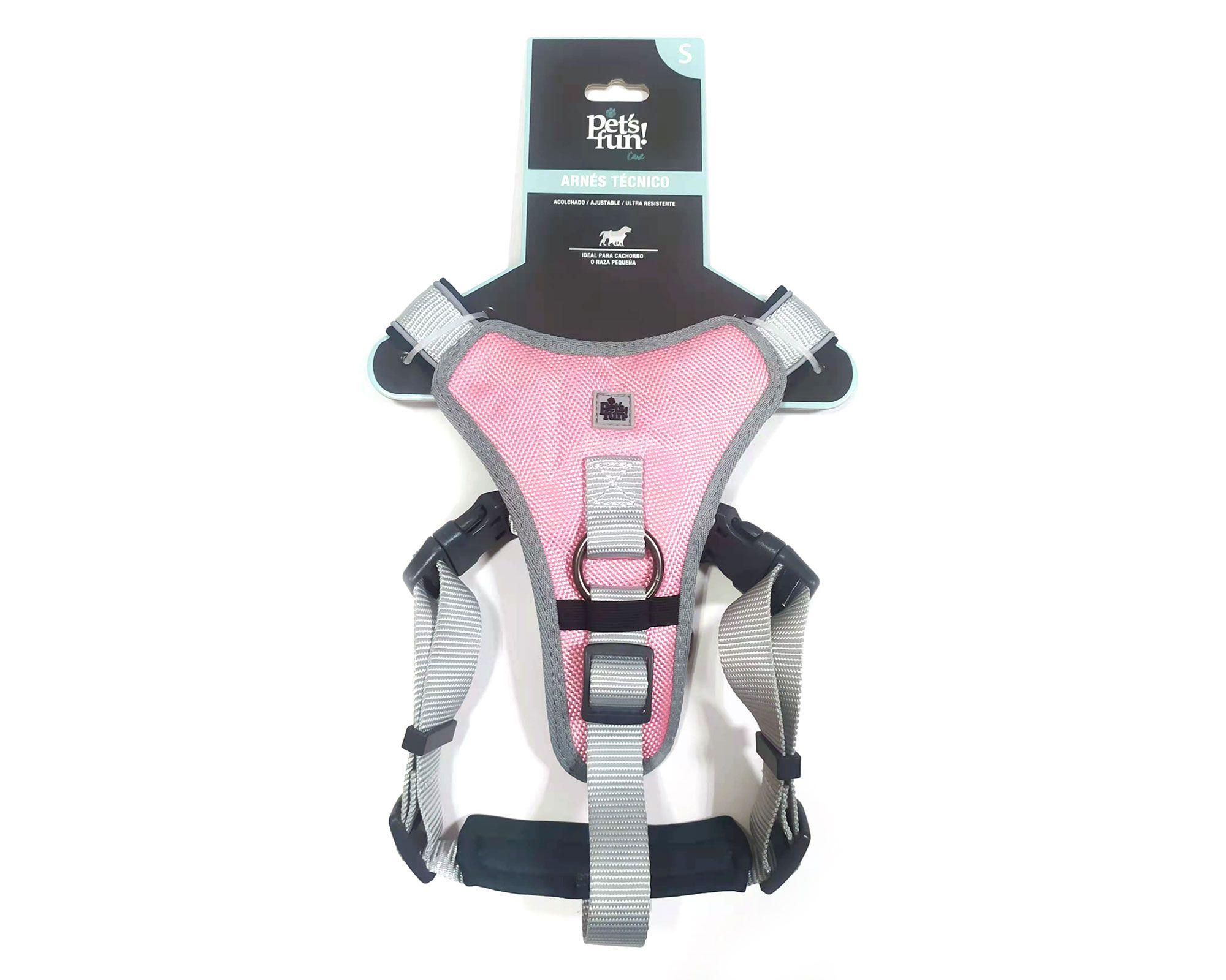 Arnés talla S acolchado rosado Pet's fun-0