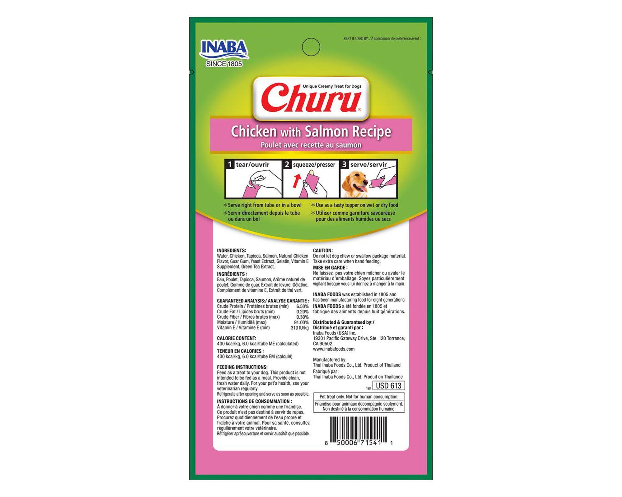 Snack perro 0,56 kg Churu pollo salmón Inaba.-1