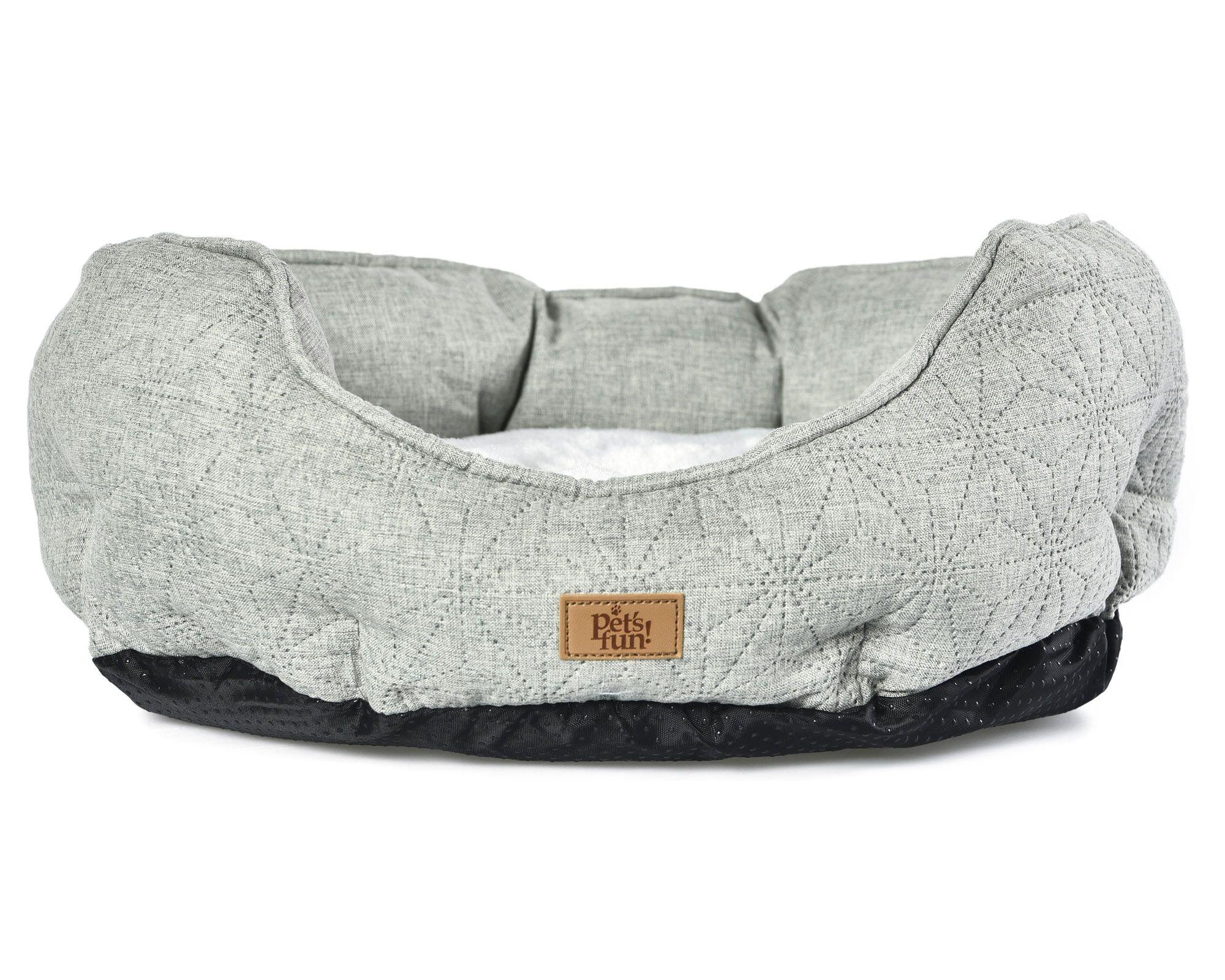 Cama mascota L redondo gris Pet's fun-0