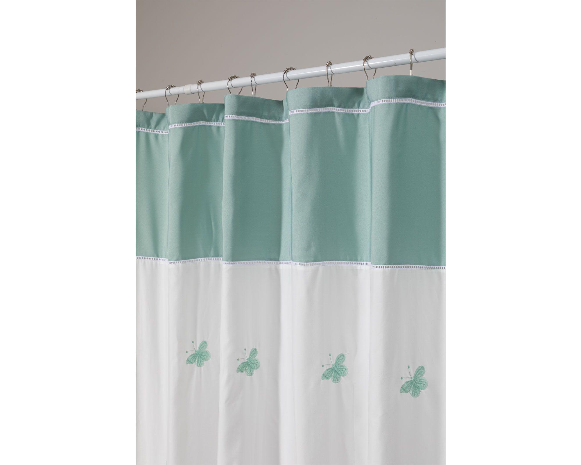 Cortina baño 180x180 cm mariposa aqua/blanco Cotidiana-2
