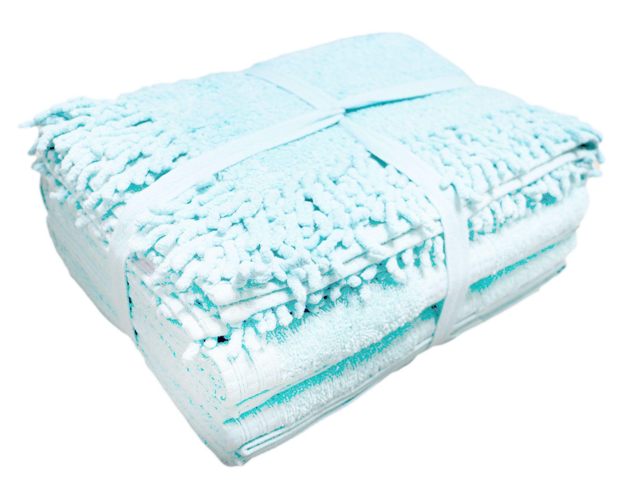 Toalla + piso baño turquesa 4 piezas Cotidiana-1