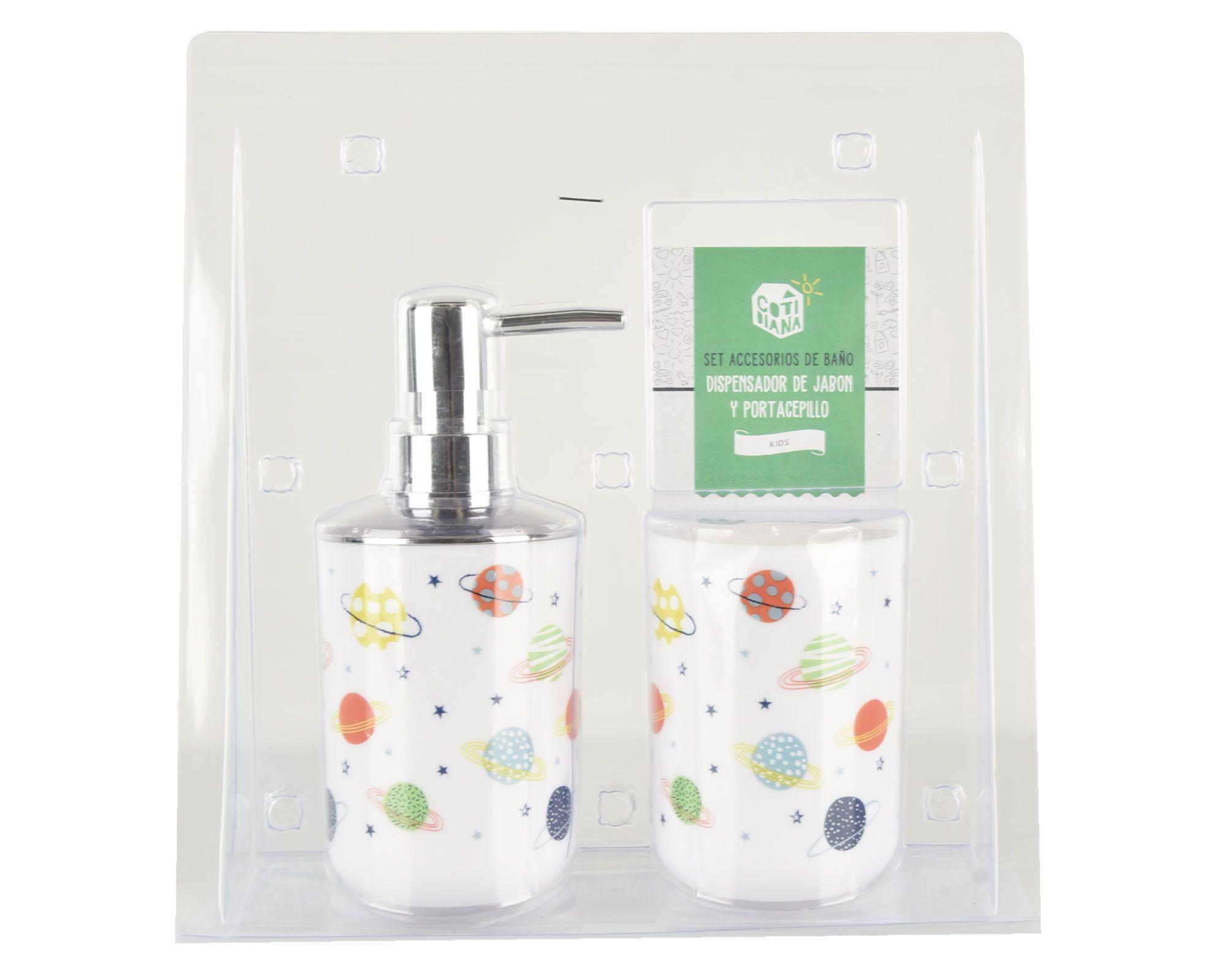 Dispensador jabón + portacepillos espacio Cotidiana-1