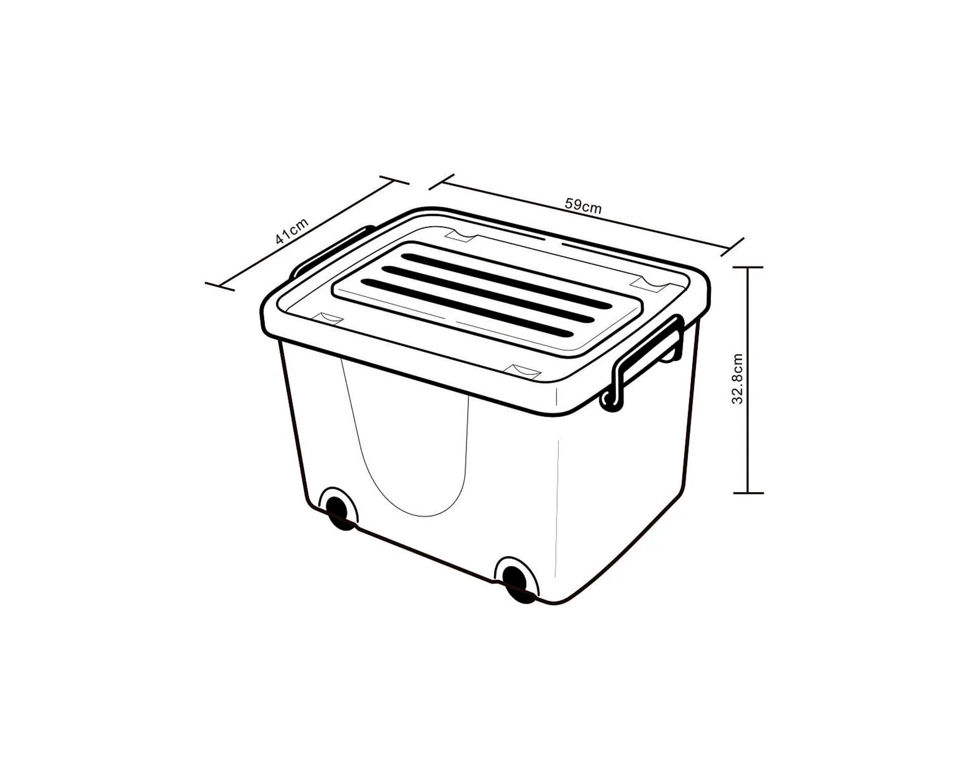 Caja organizadora con ruedas gris 57 lt-2