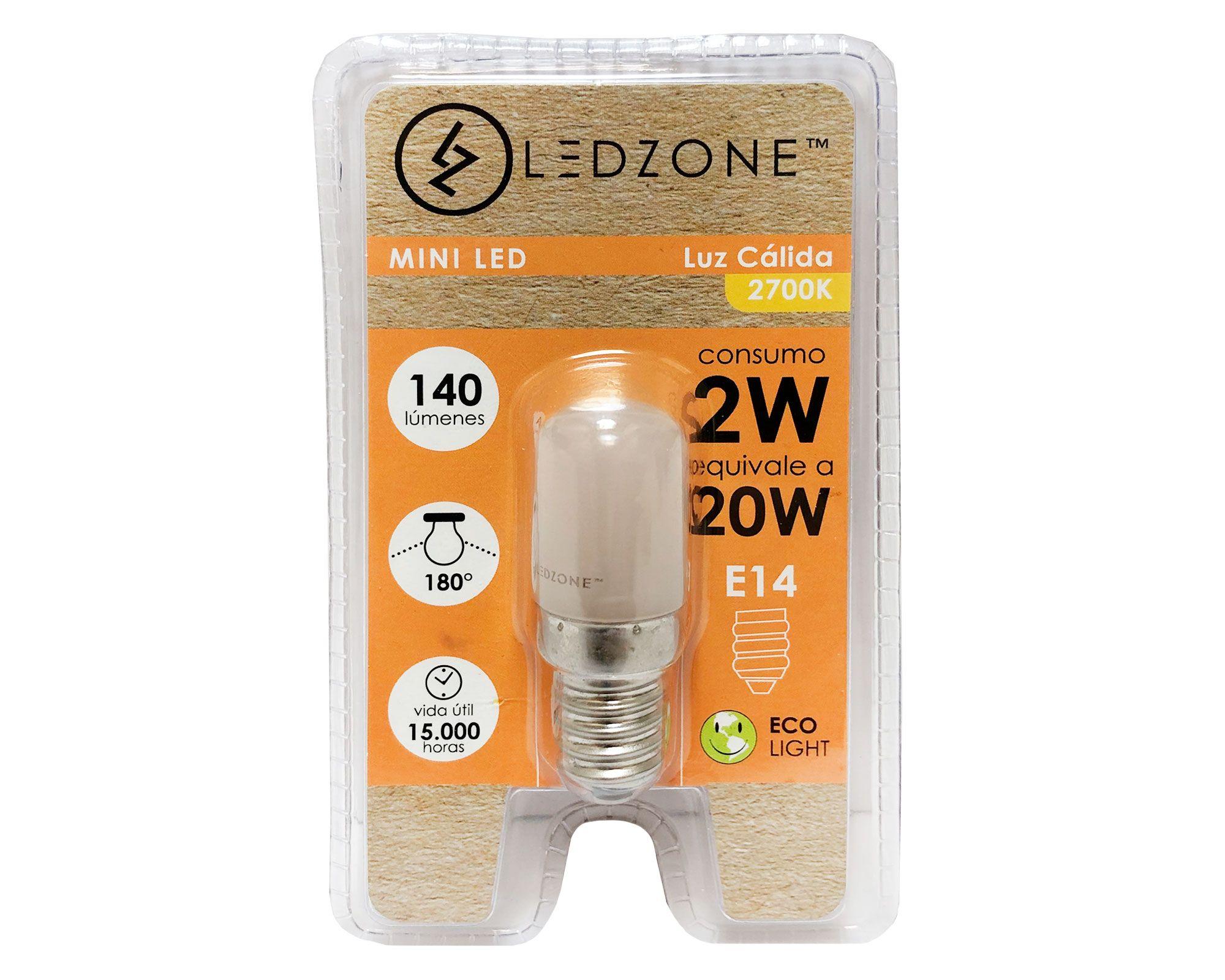 Ampolleta LED 2W E14 luz cálida Mini Ledzone-1