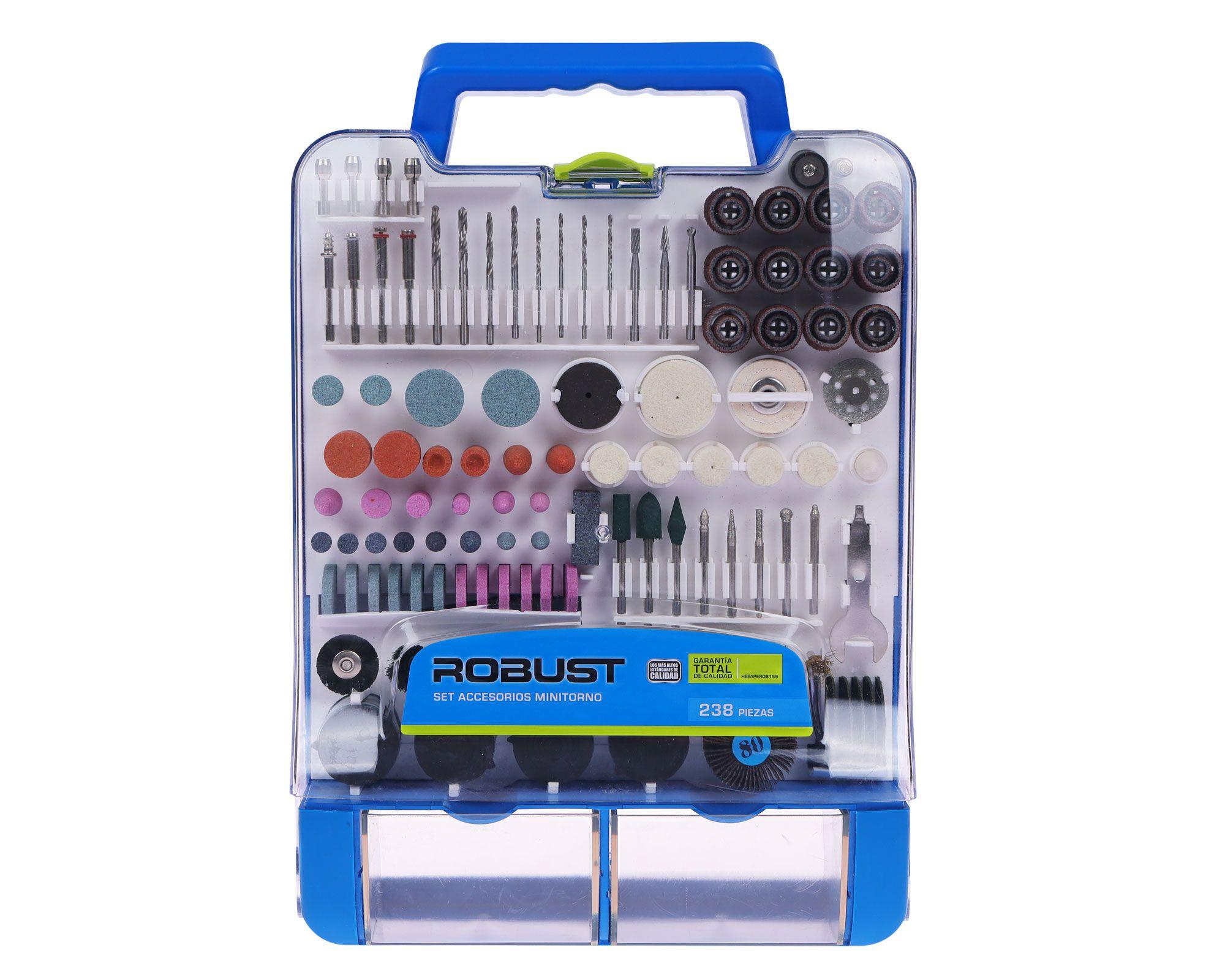 Set accesorios minitorno 238 Piezas Robust-0