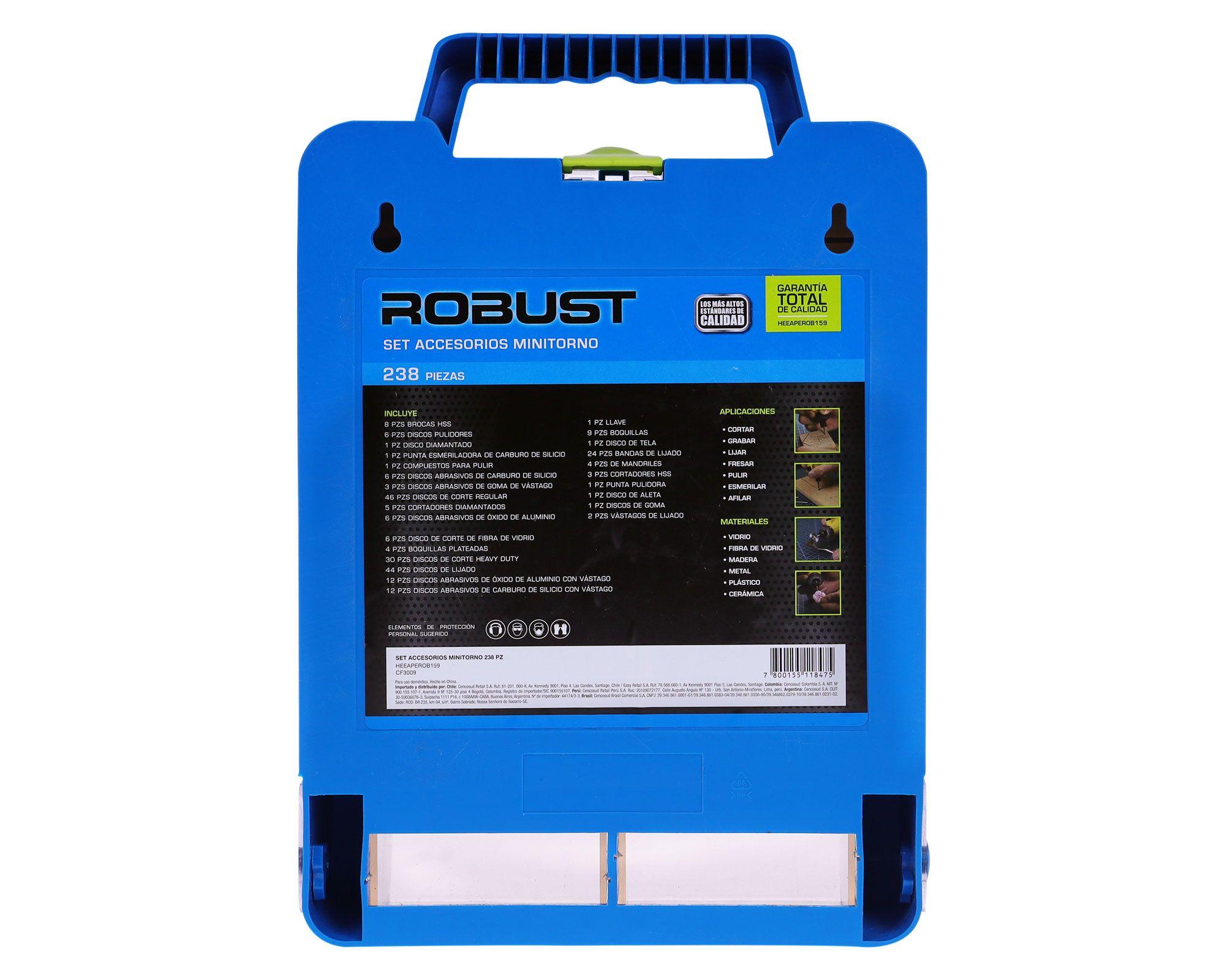 Set accesorios minitorno 238 Piezas Robust-1