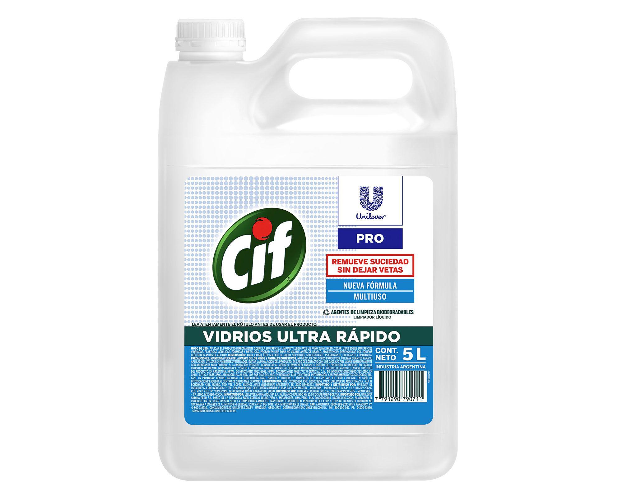 Limpiador vidrios 5 litros ultra rápido PRO Cif-1