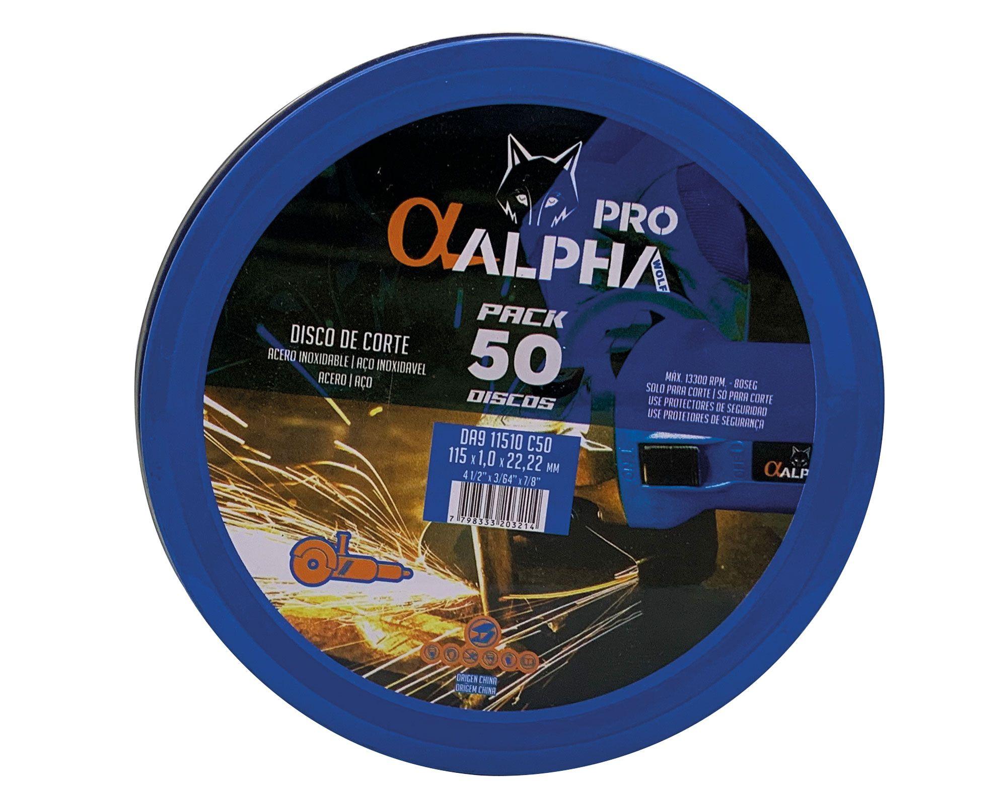 Disco corte acero 115x1.0x22.2 mm 50 unidades Alpha Pro-2