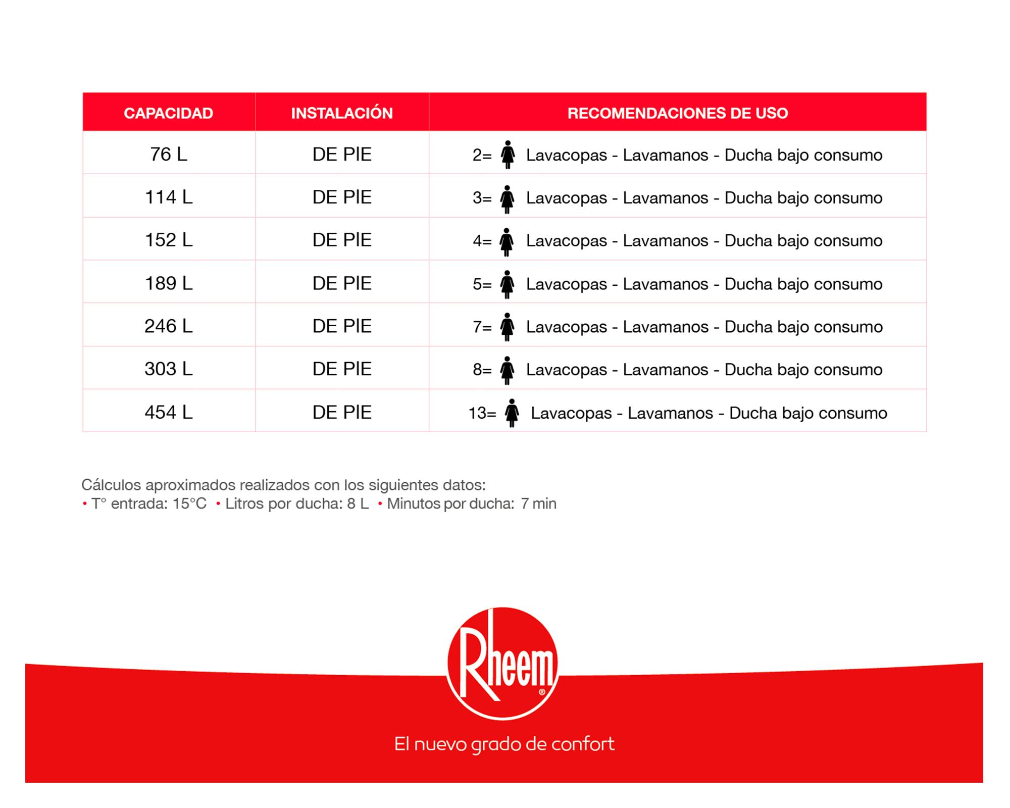 Termo eléctrico 76 litros piso Rheem-12