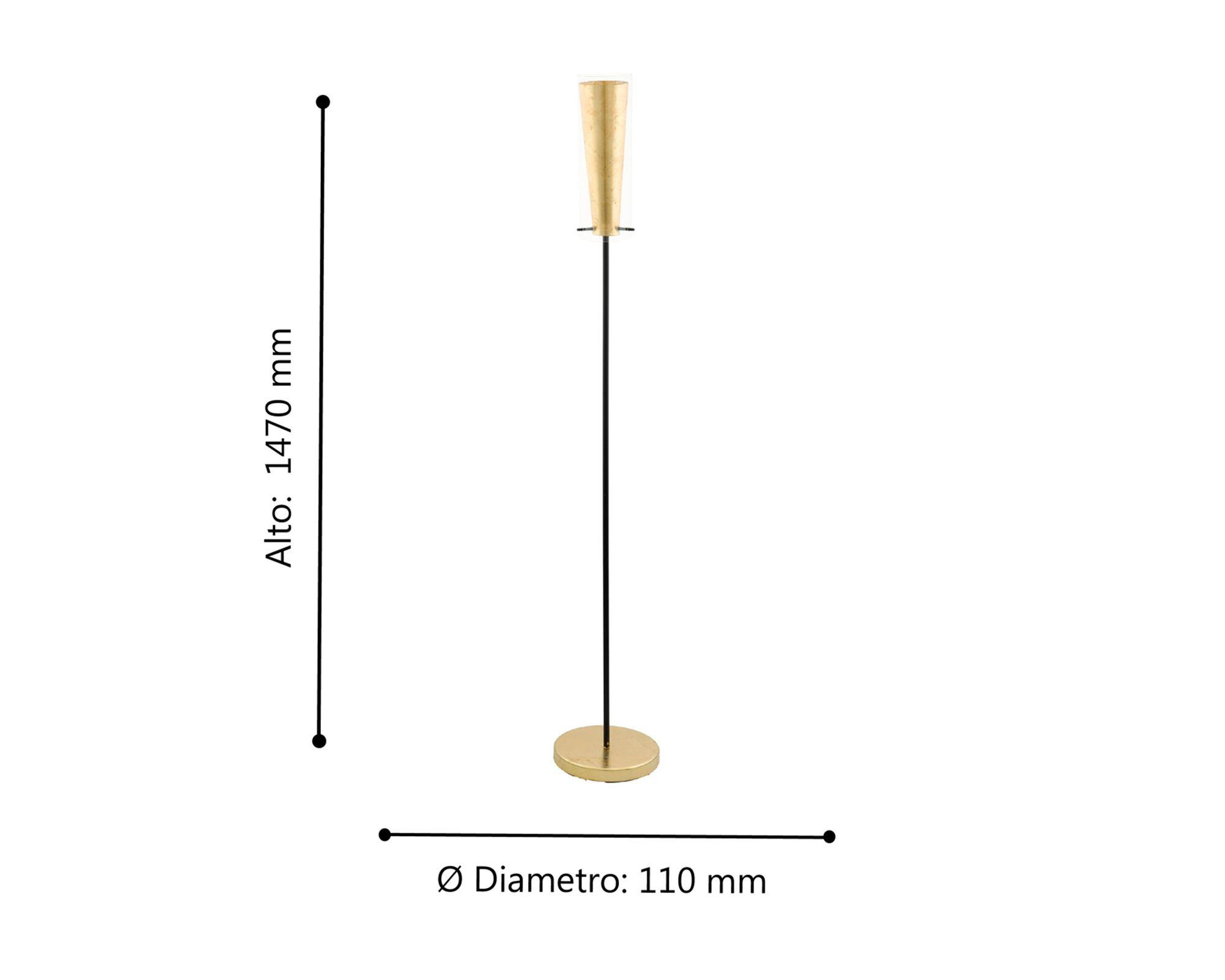 Lámpara pie 60W E27 1L Pinto Gold-4