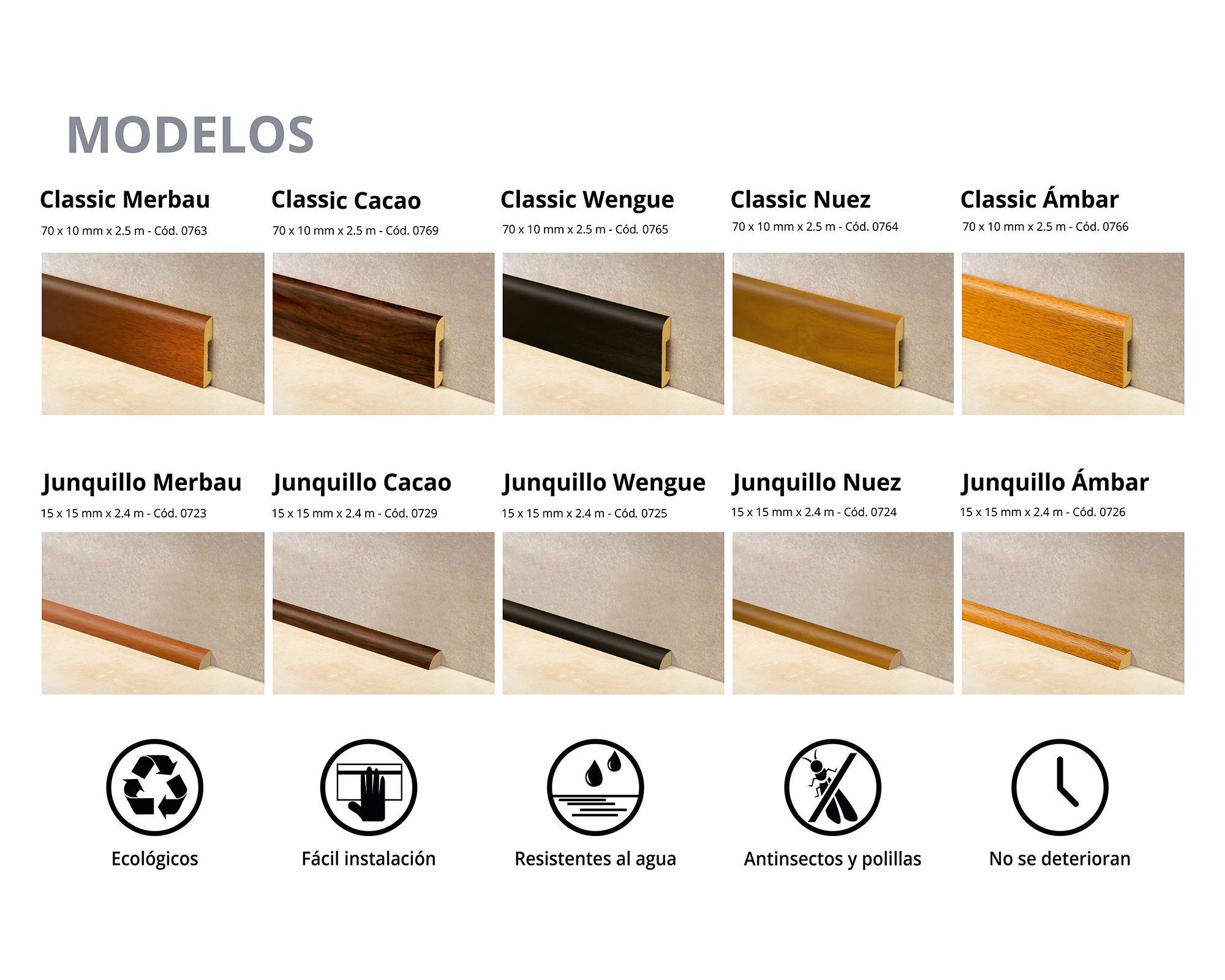 Junquillo EPS Classic 15x15x2400 mm ceniza-3