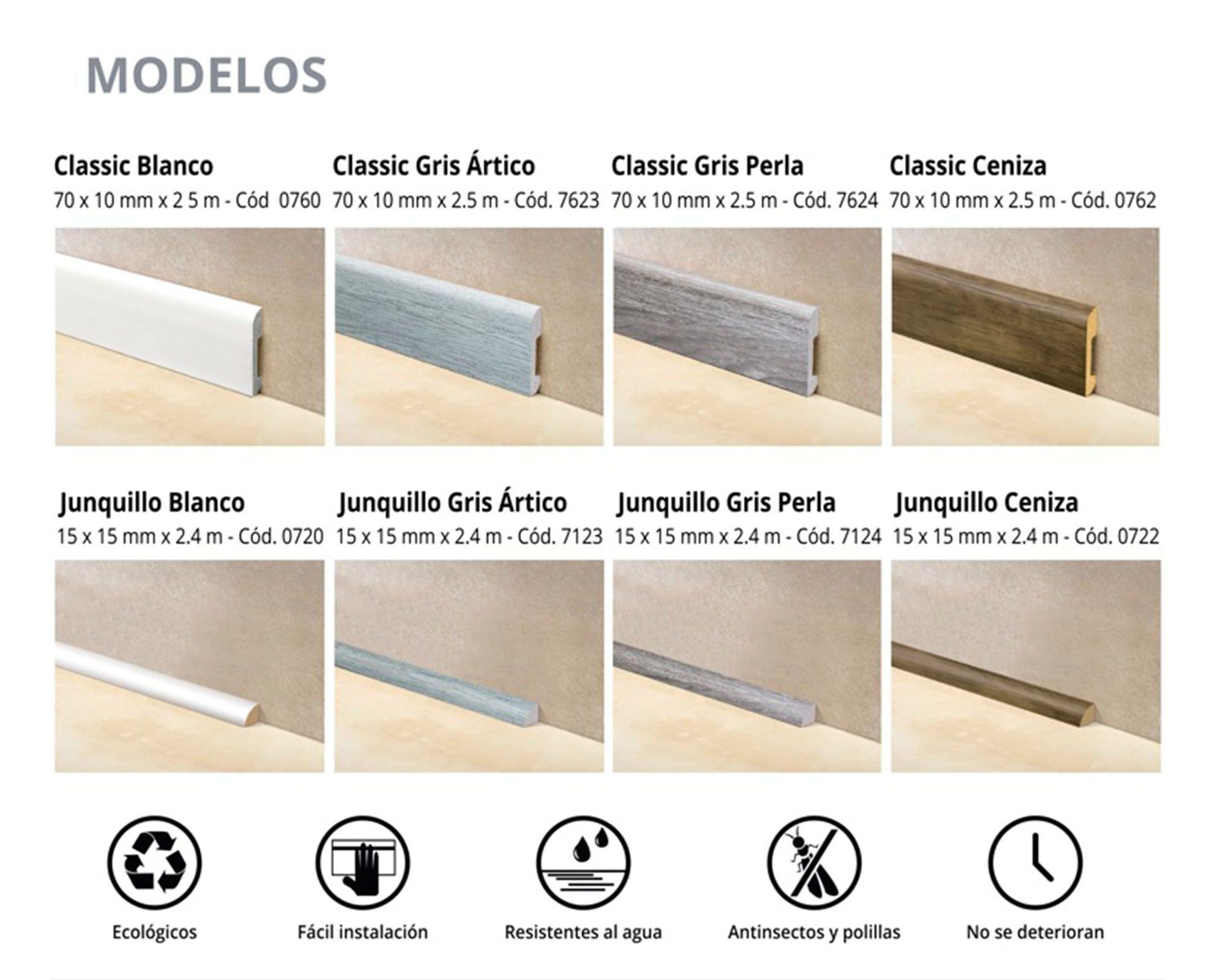 Junquillo Classic blanco brillante 240 cm Atrim-3