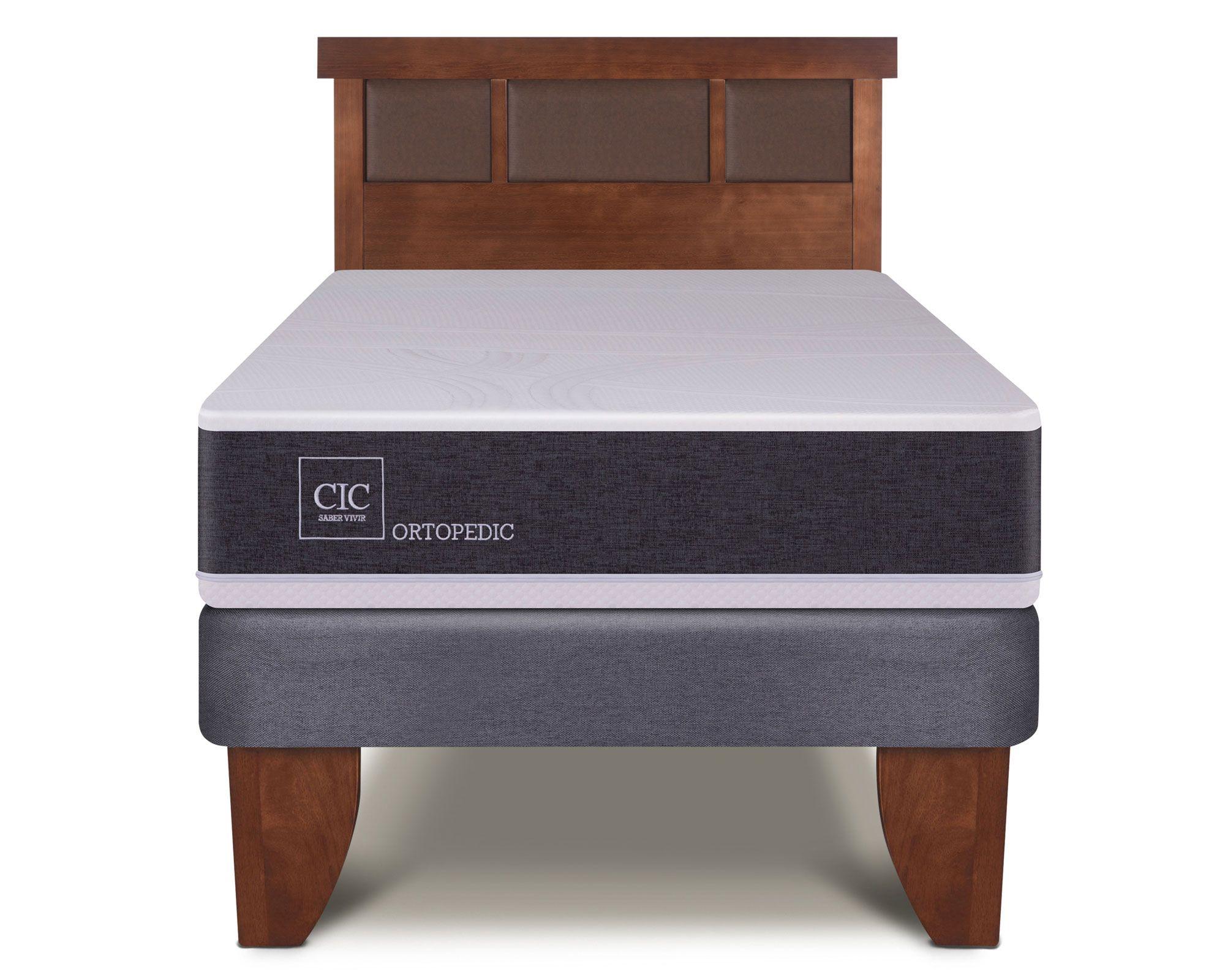 Cama europea 1.5 plazas Ortopedic + respaldo Dublín Cic-0