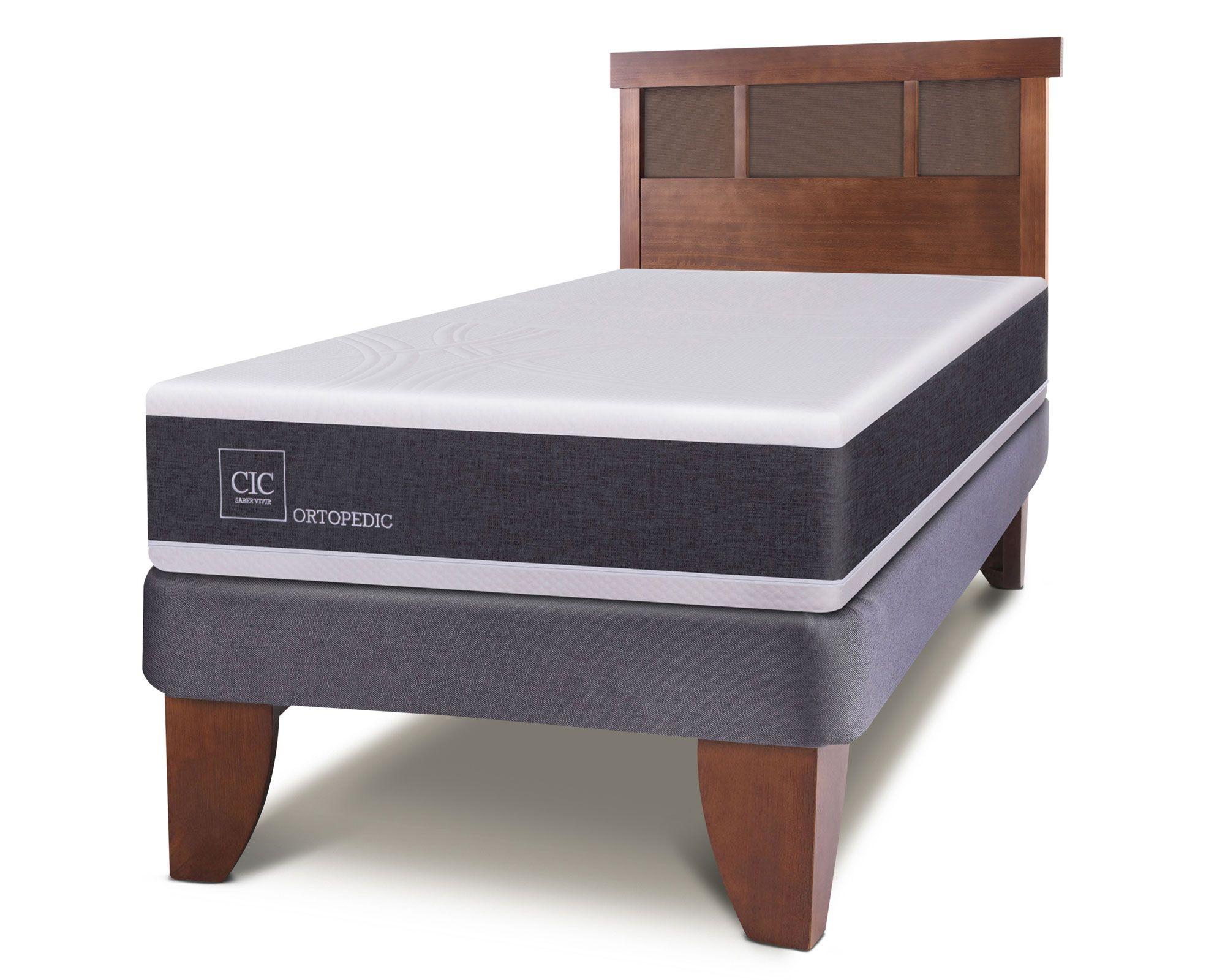 Cama europea 1.5 plazas Ortopedic + respaldo Dublín Cic-1
