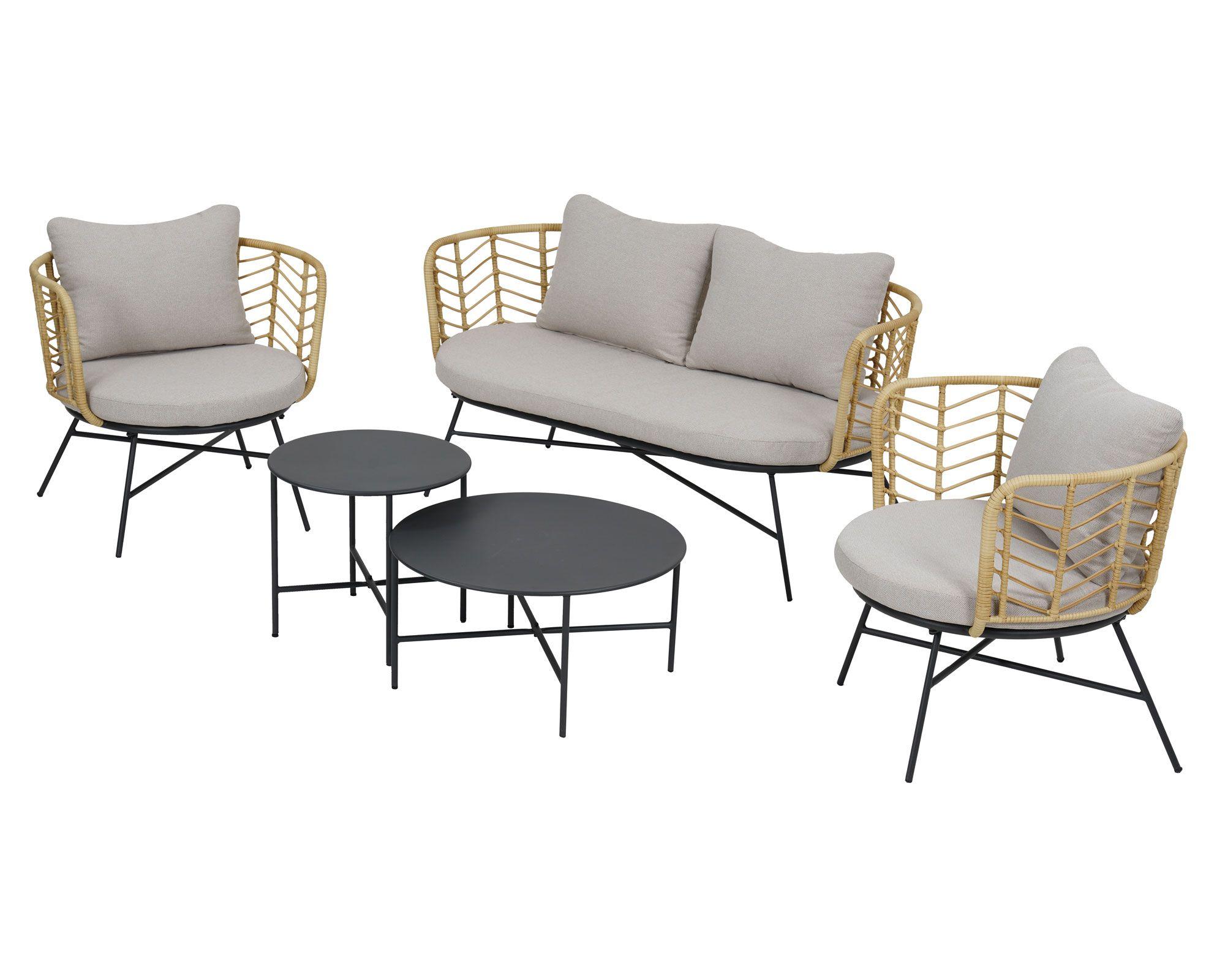 Set terraza 4 personas Diego boho Outzen-0