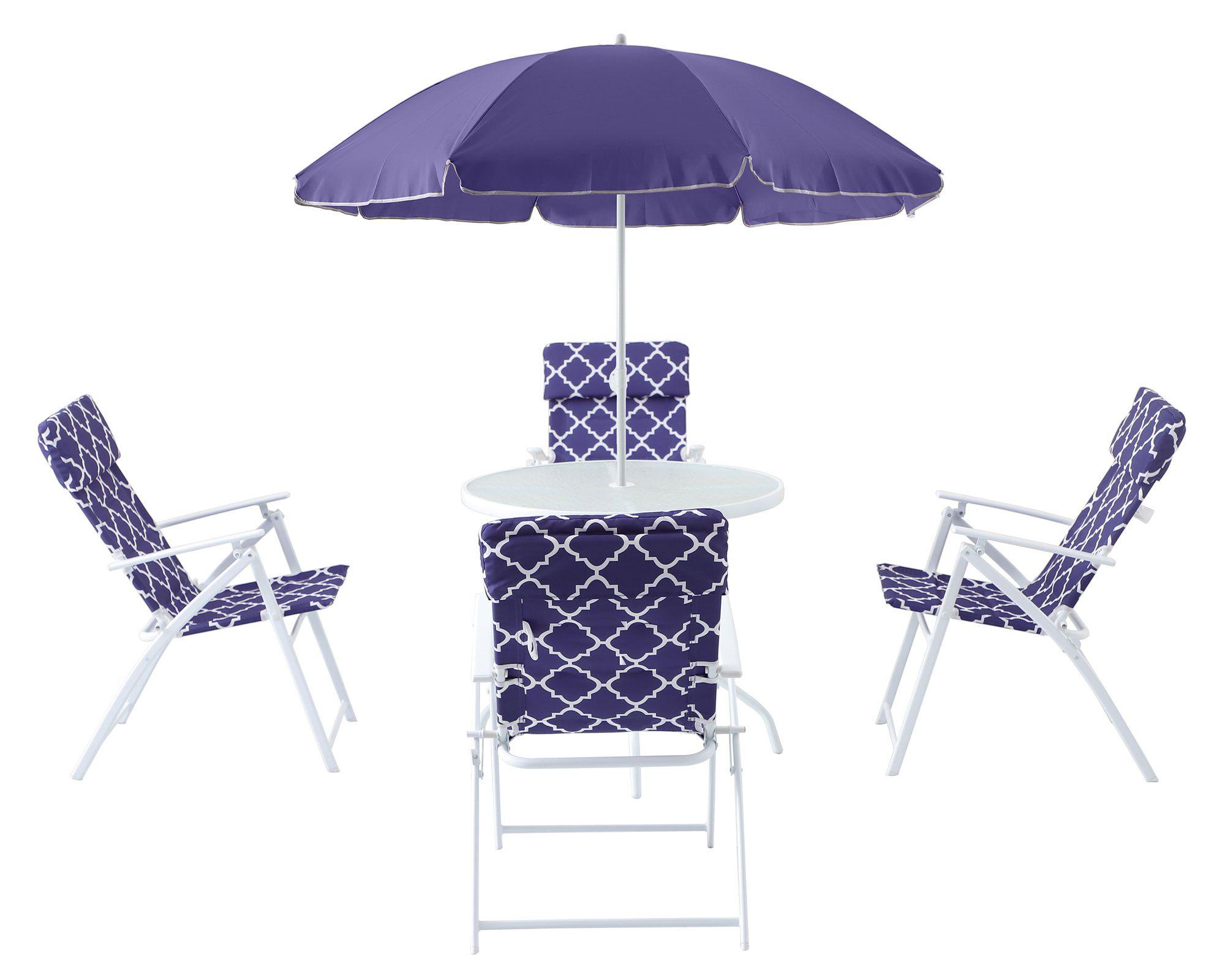 Set terraza 4 personas Tropea morado/blanco Outzen-0