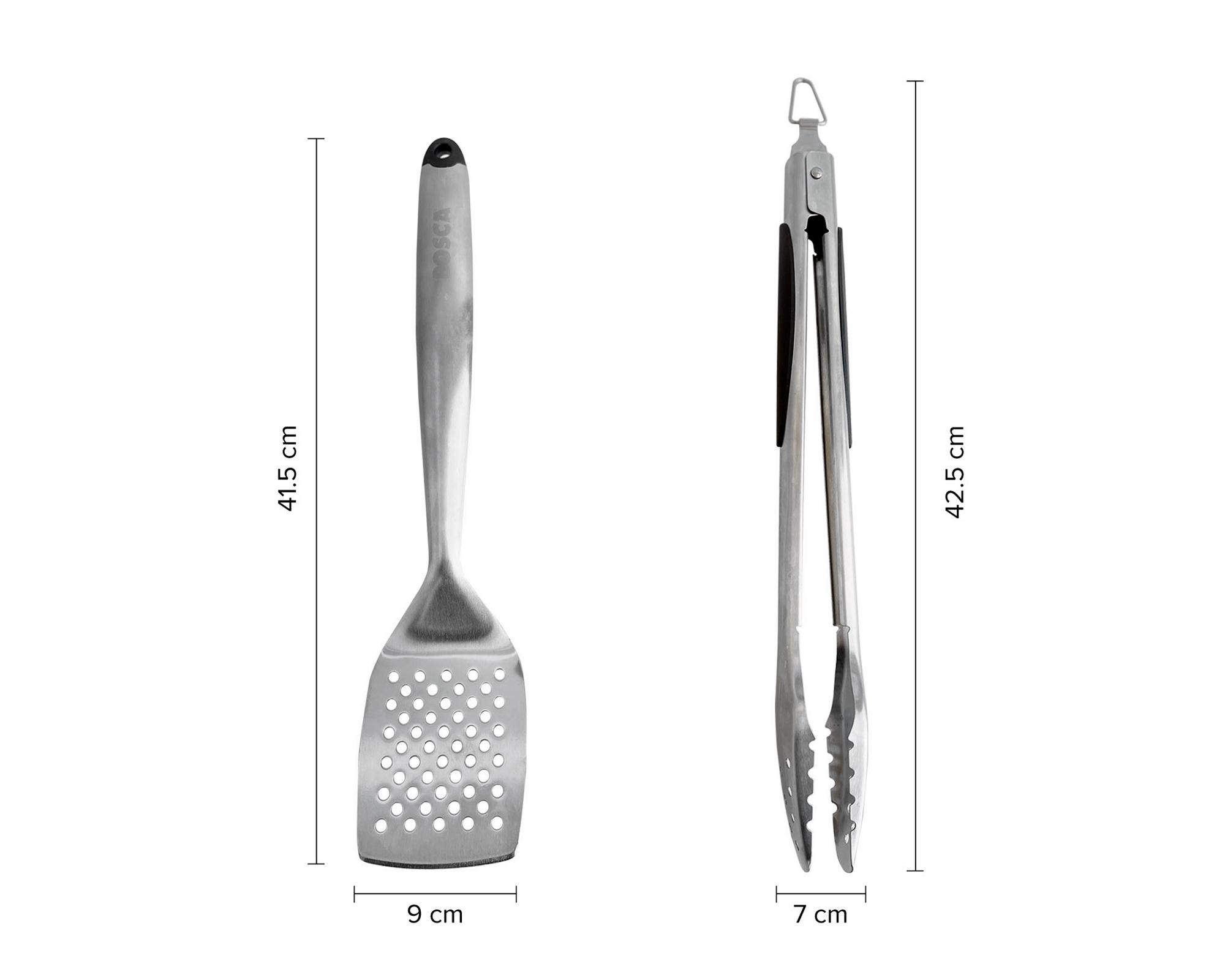 Set accesorios de parrilla 2 piezas acero inoxidable-2