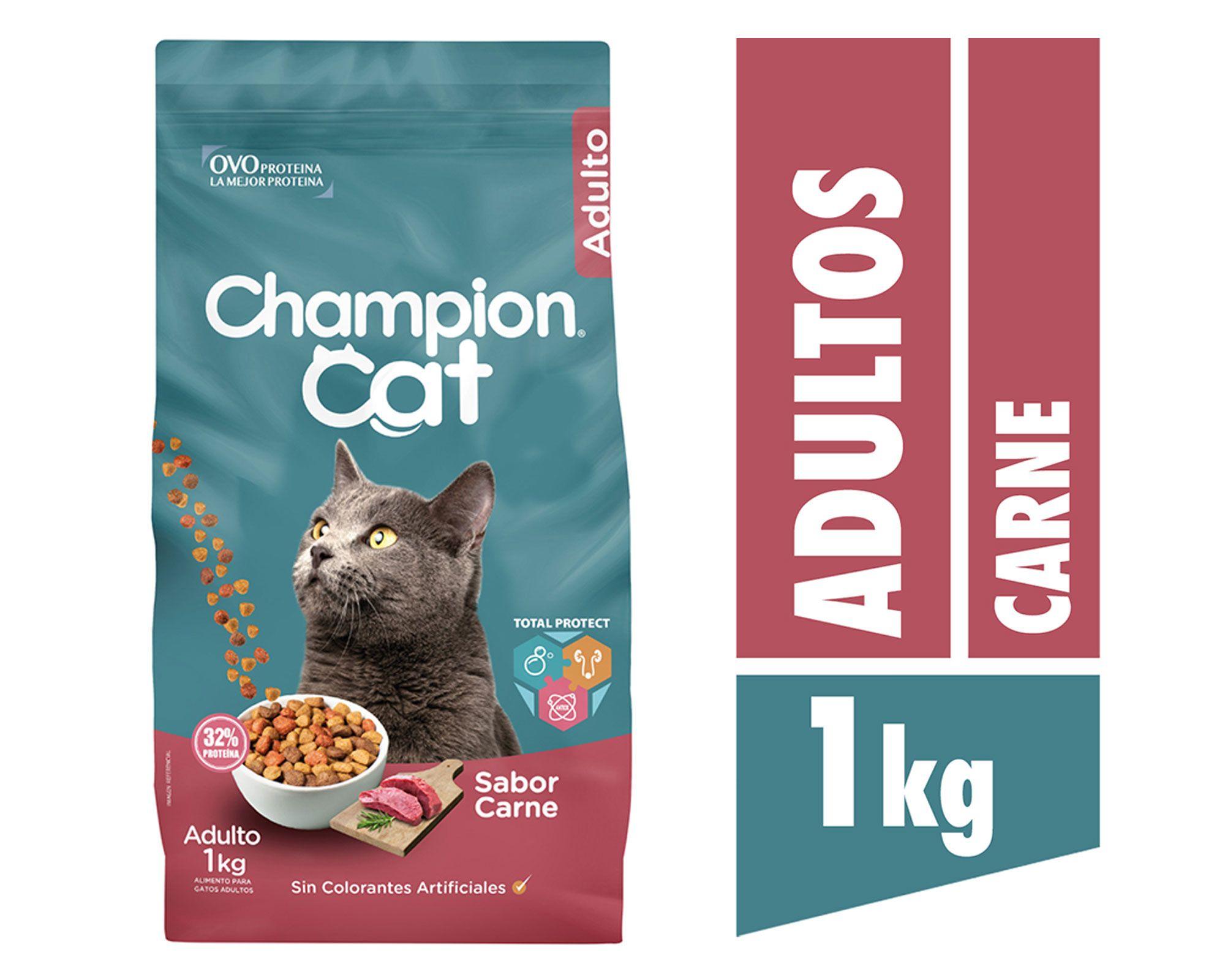 Alimento seco gatos 1 kg carne Champion Cat.-0
