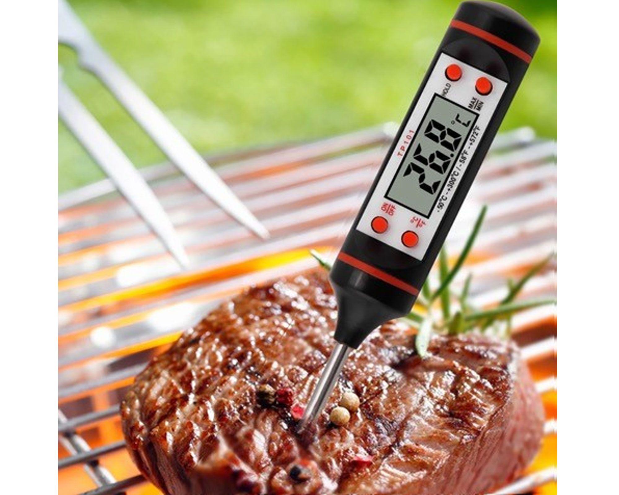 Termómetro para parrilla digital negro-2