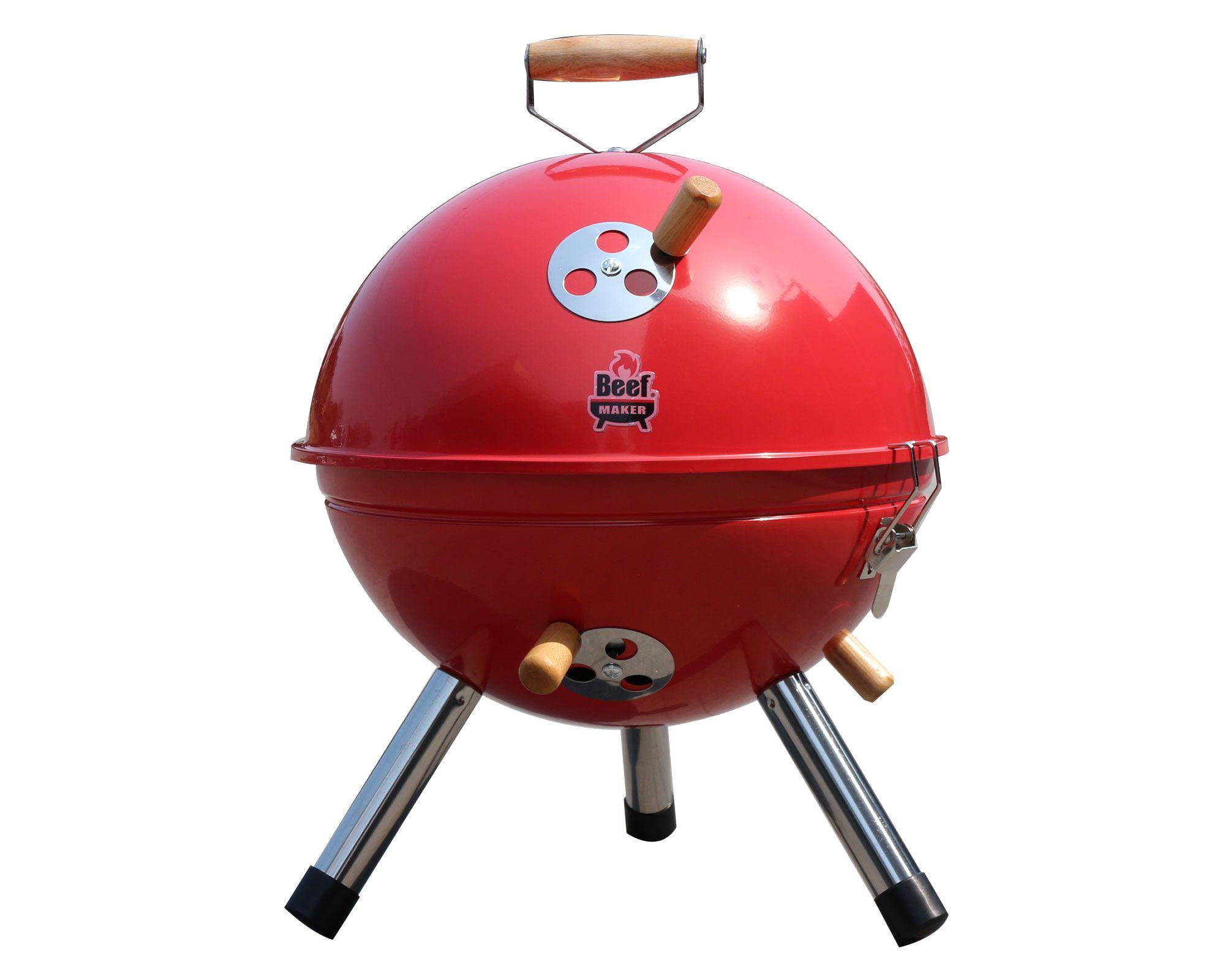 Parrilla a carbón portátil rojo-0